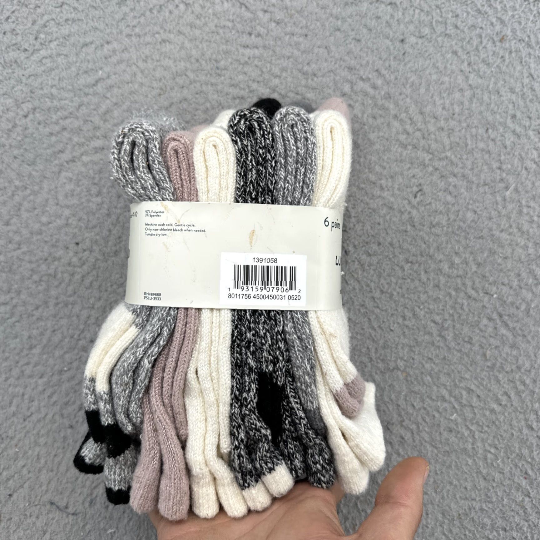 Lucky Brand Lucky Brand Ladies' Boot Crew Socks 6-Pair Pack Size 4-10 Multicolor Polyester Blend Crew Socks Women Fall Winter Super Soft Opaque Mid Calf 6 Pairs Size US 4 / IT 34 - 4 Thumbnail