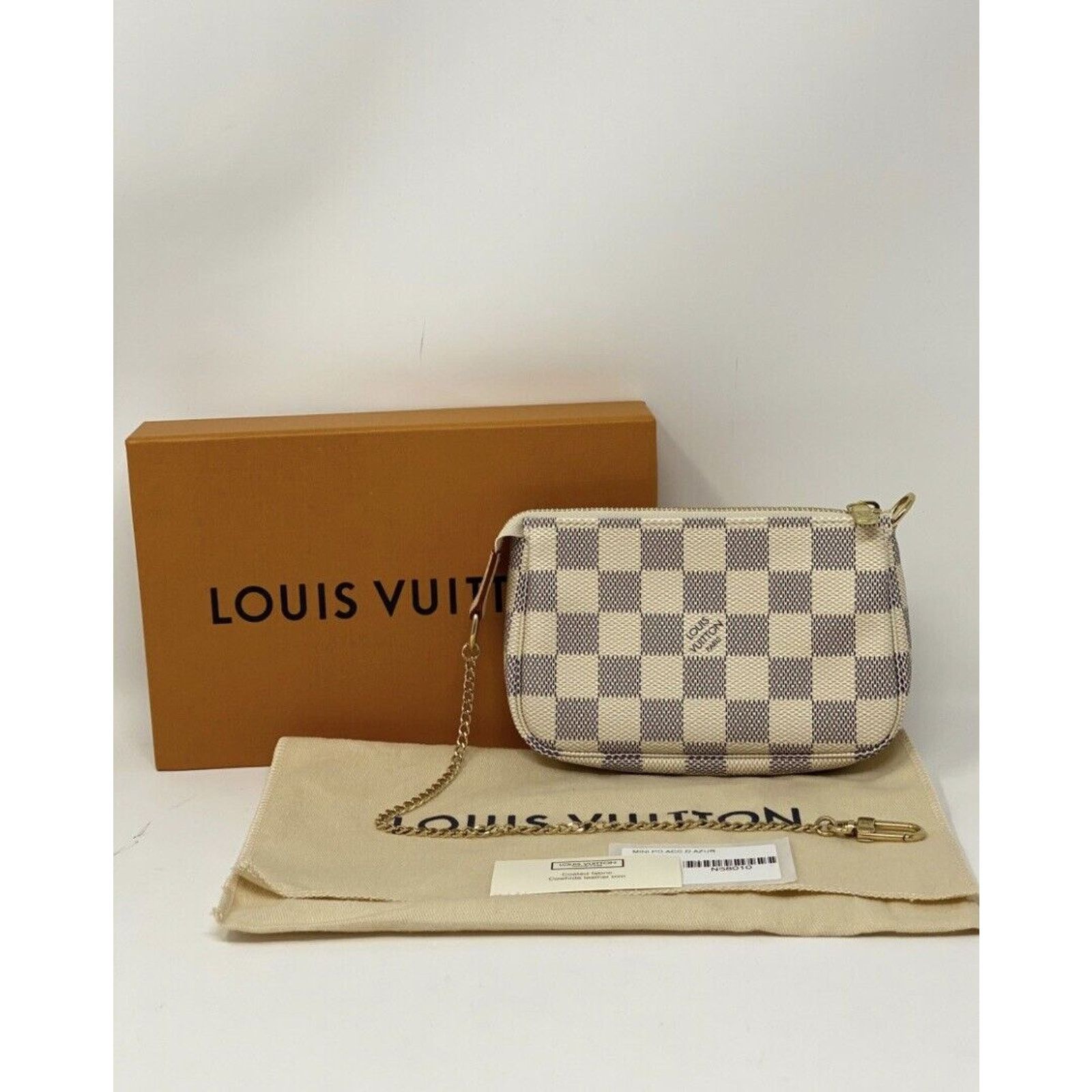 Louis Vuitton NEW LOUIS VUITTON Mini Pochette Accessoire Pouch Damier Azur Size ONE SIZE - 3 Thumbnail