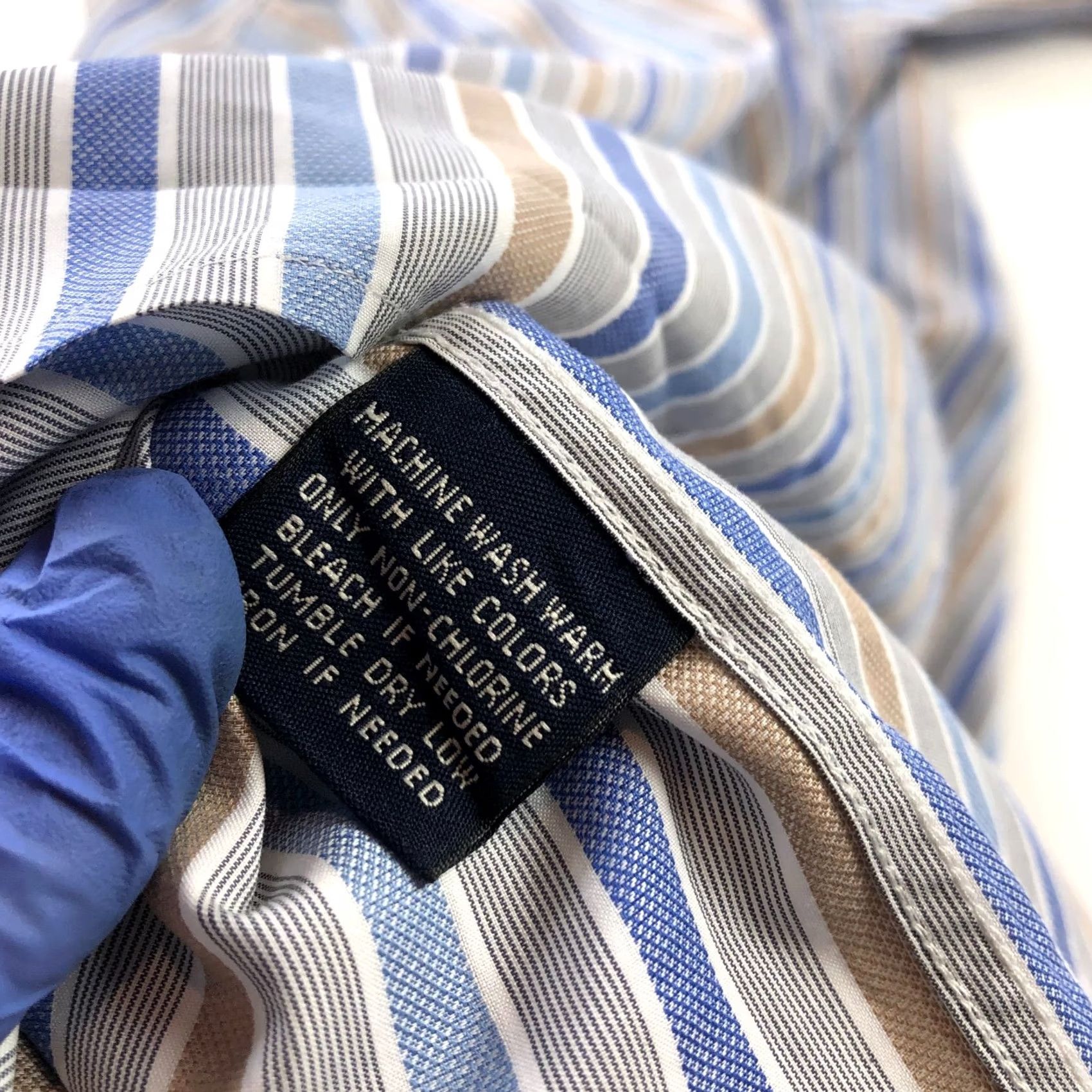 Faconnable Façonnable Dress Shirt Striped 16.5/35 Button Long Sleeve Cotton Gray Multicolor Mens Regular Size 46R - 7 Thumbnail