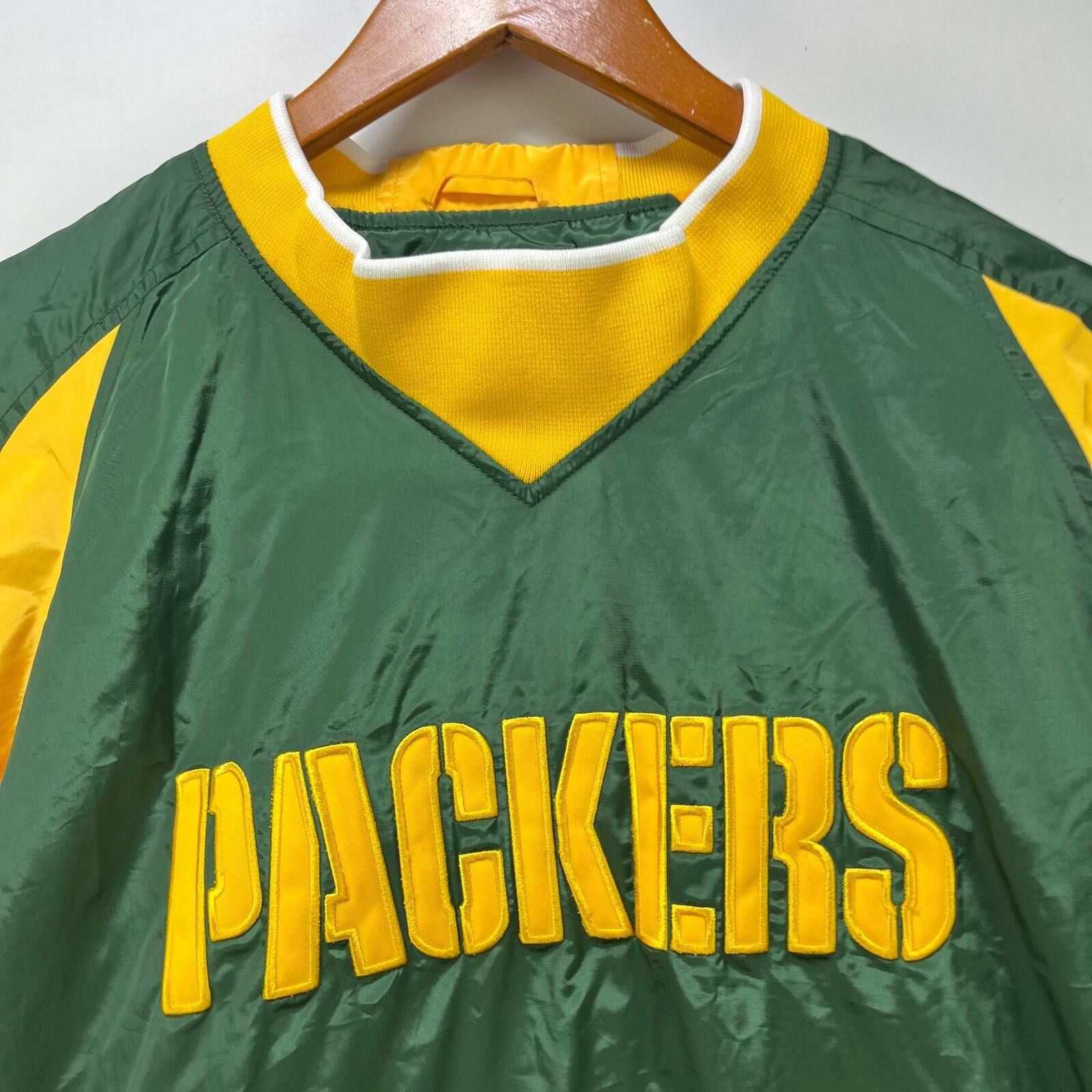 Reebok Vintage 90s Green Bay Packers Windbreaker Jacket Large Size ONE SIZE - 3 Thumbnail