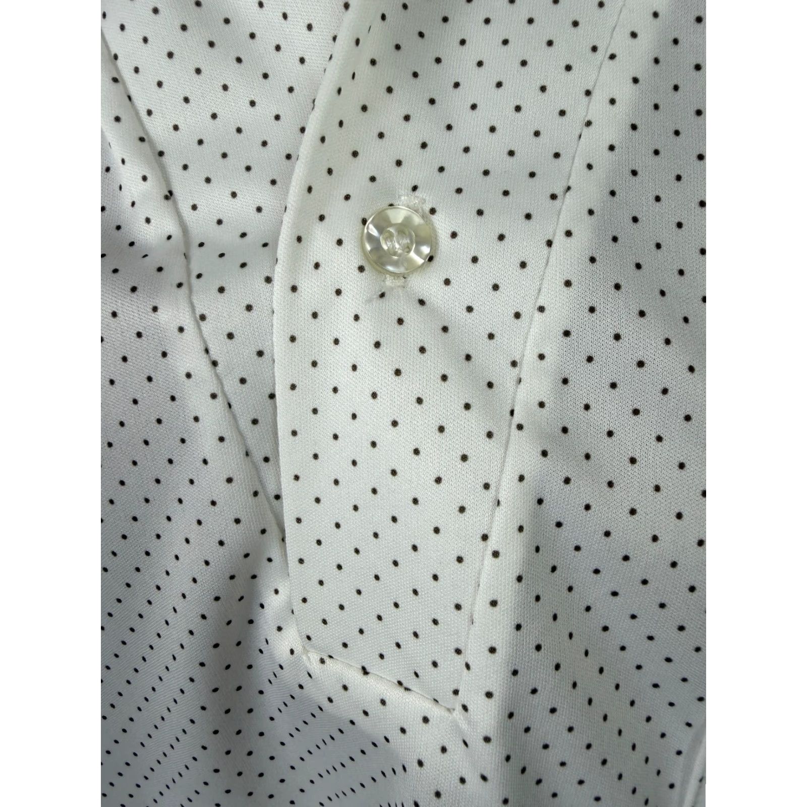 Vintage VINTAGE Styled in California Polo Shirt Men M White Polka Dot 60s 70s Vintage Hipster Retro Slim Short Sleeve Spread Collar Size US M / EU 48-50 / 2 - 5 Thumbnail