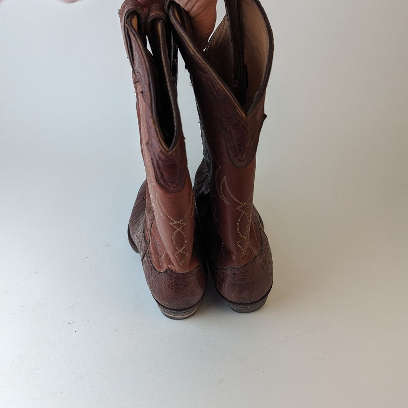 Justin Boots Vintage Justin Men's Boots Exotic Bias Cut Alligator - 8.5D Size US 8 / EU 41 - 6 Thumbnail