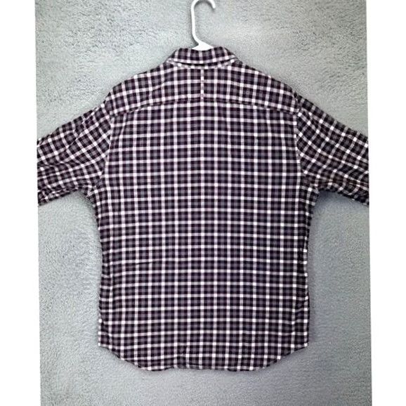 Banana Republic Banana Republic Shirt Mens Large Grant Luxe Flannel Maroon Shepherd Check Size US L / EU 52-54 / 3 - 2 Thumbnail