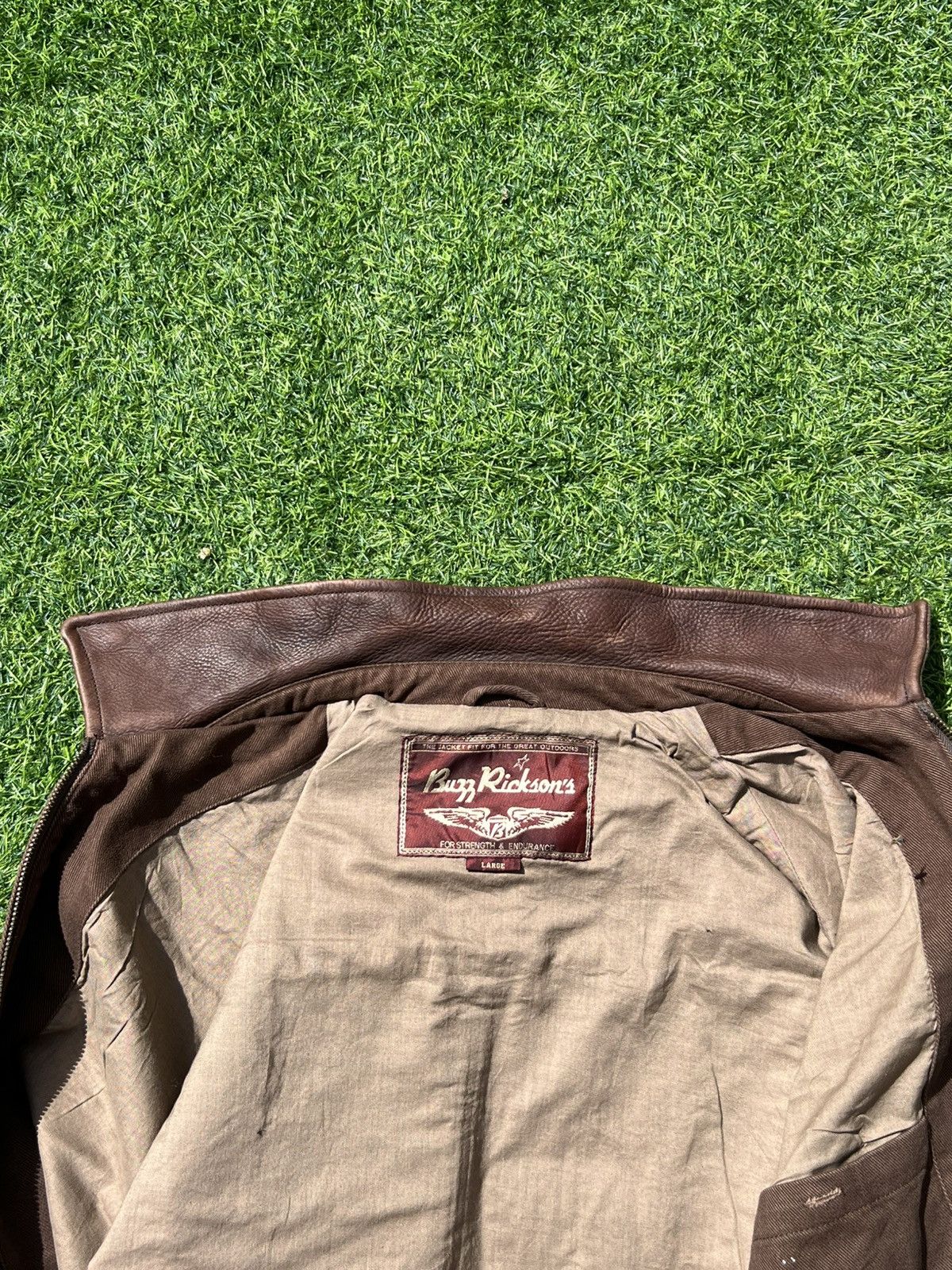 Buzz Rickson's 🦅 Buzz Rickson’s Leather-Collar Canvas Brown Work Jacket- L Size US L / EU 52-54 / 3 - 12 Thumbnail