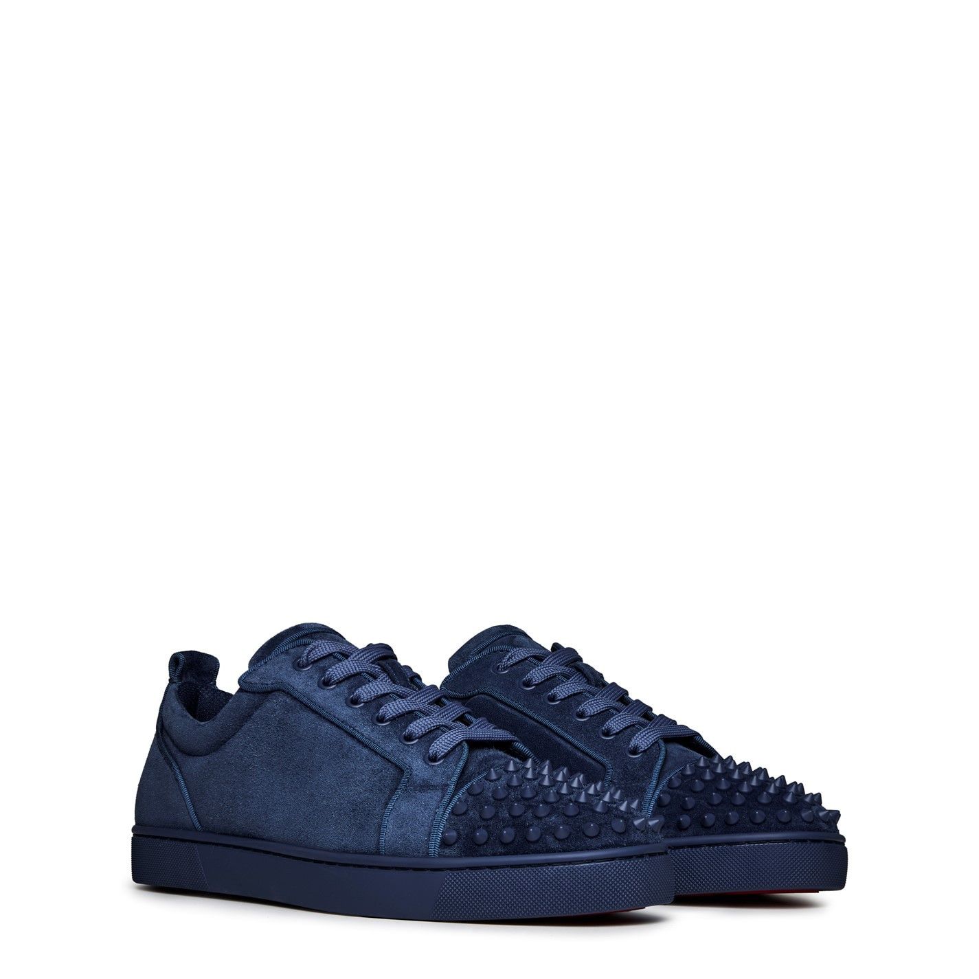 Christian Louboutin Men'S Louis Junior Spikes Suede Trainers Size US 10 / EU 43 - 4 Thumbnail
