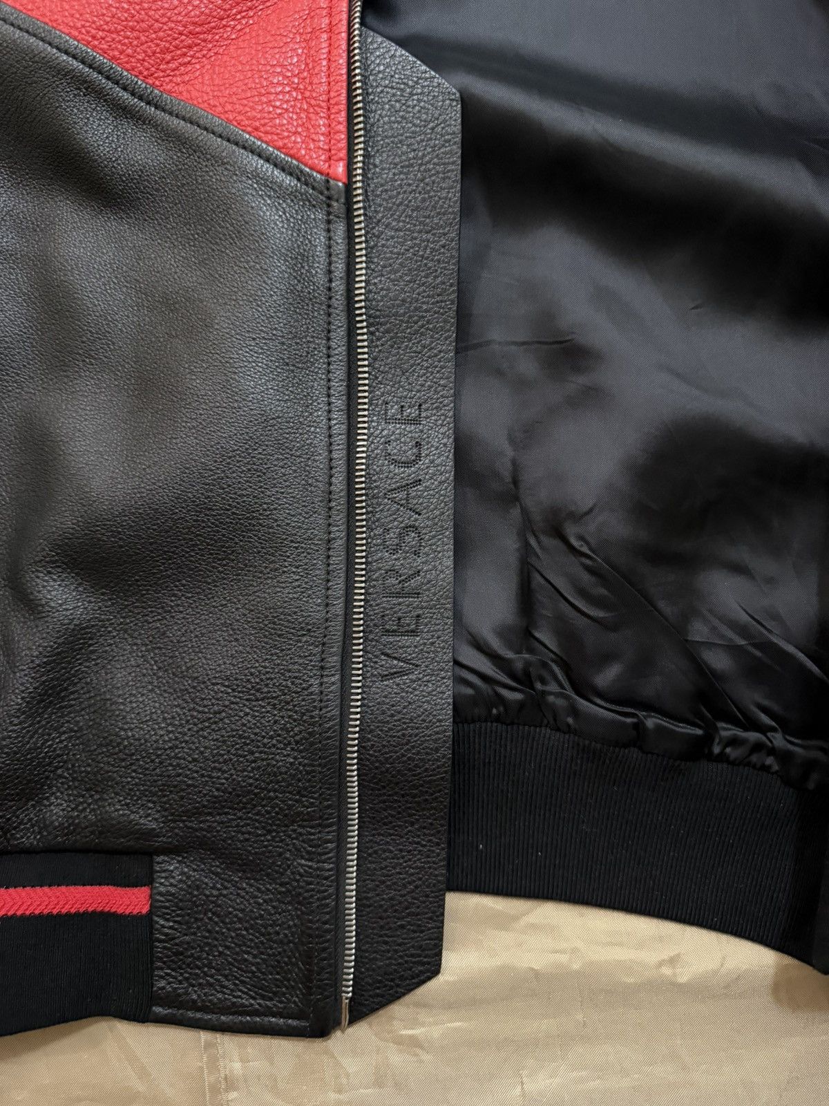 Versace Versace Calf Leather Colorblock Pattern Jacket size 48 $6500 Size US M / EU 48-50 / 2 - 8 Thumbnail