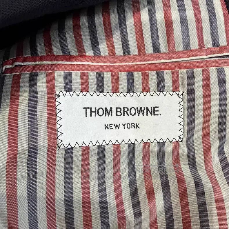 Thom Browne Thom Browne Fringed Leather Jacket with Dark Blue Gold But Size US S / EU 44-46 / 1 - 7 Thumbnail