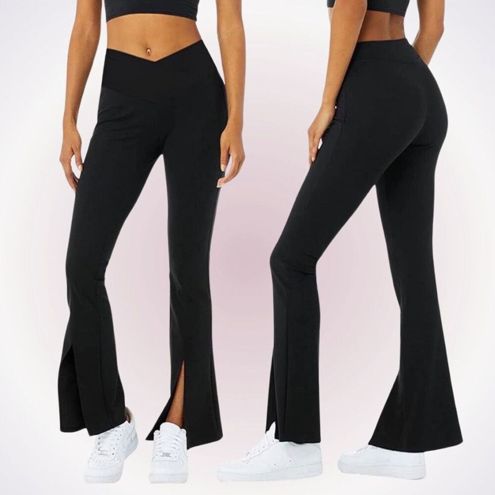 Other Amazon Black Crossover Bootcut Yoga Pants | Sz XS Size 27" / US 4 / IT 40 - 1 Thumbnail