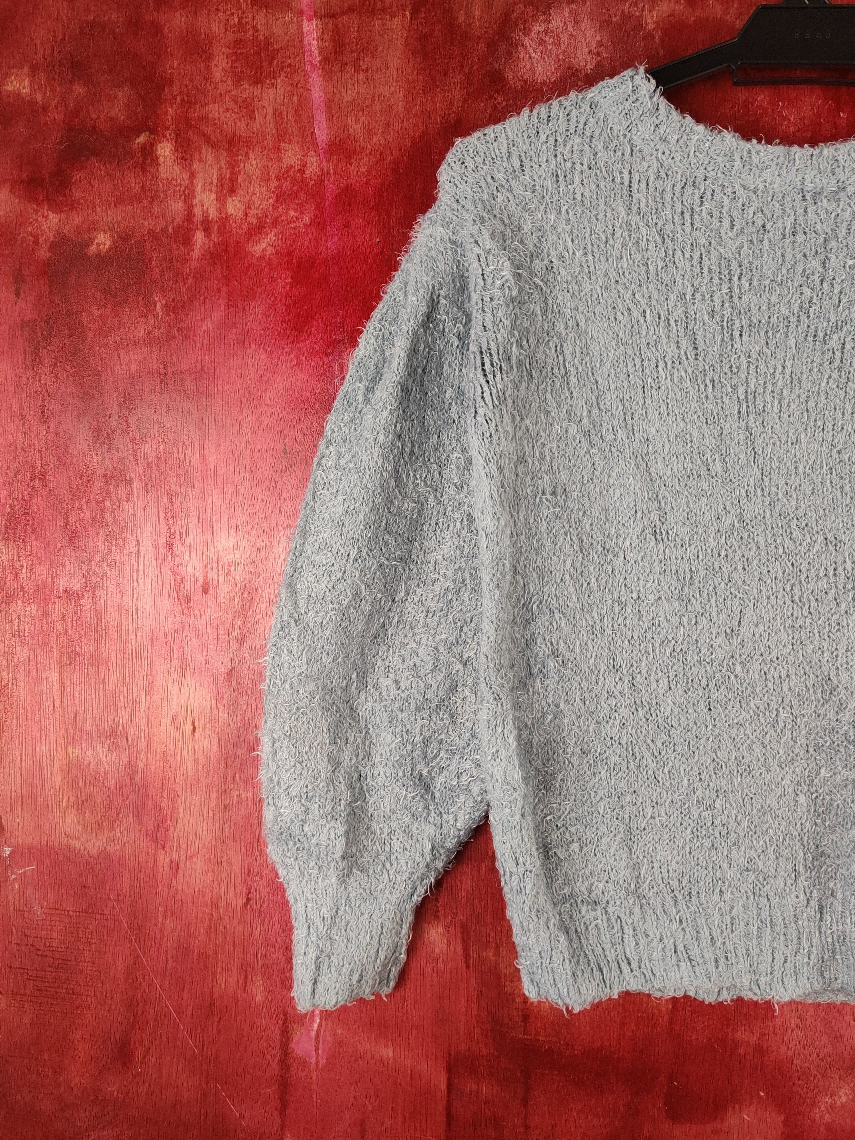 GU GU Blue Shag Shaggy Fur Mohair Knitwear #S2178 Size S / US 4 / IT 40 - 8 Thumbnail