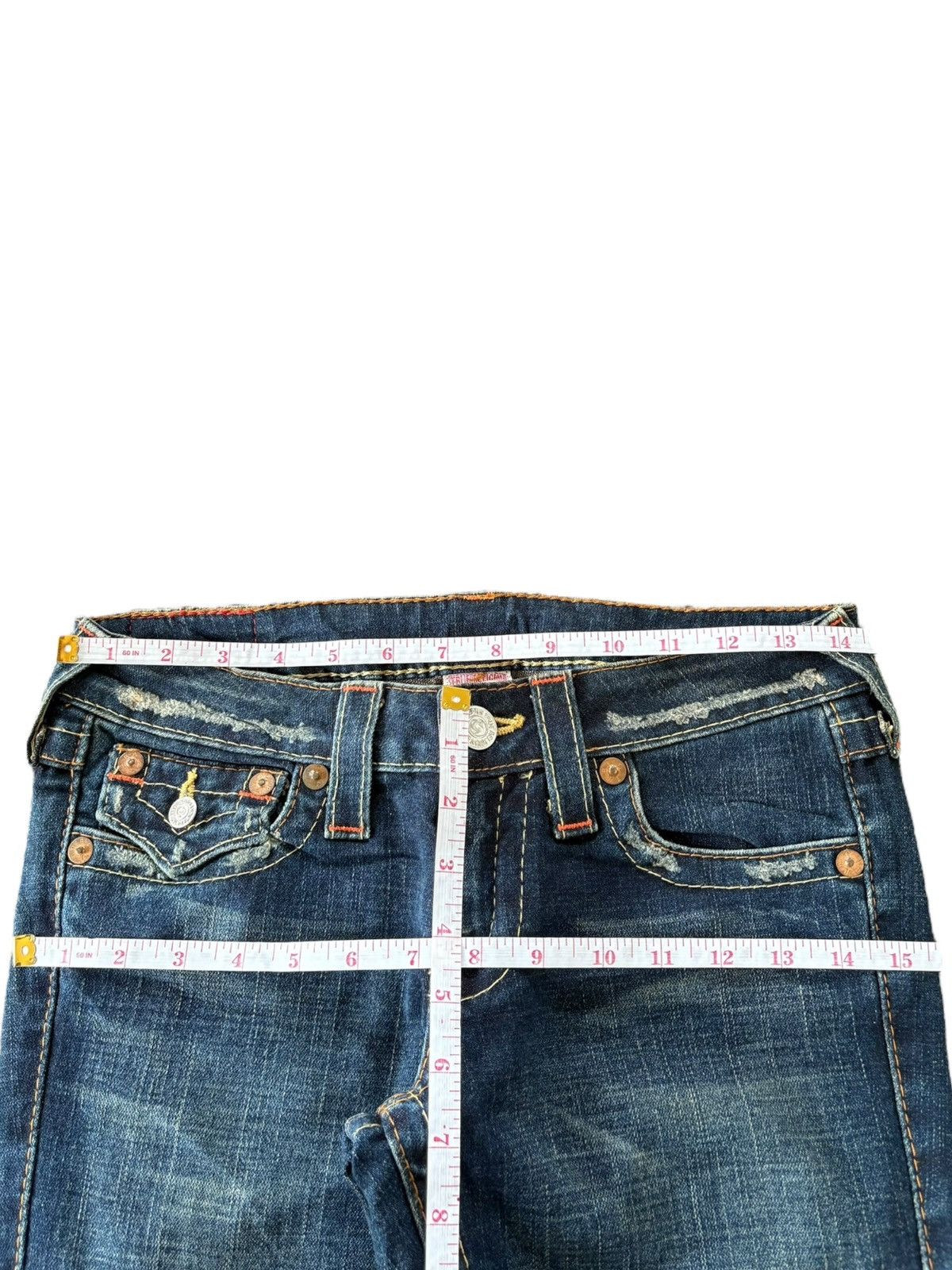 True Religion Vintage True Religion Joey Mud Wash Distress Flare Jeans Size 29" - 6 Thumbnail