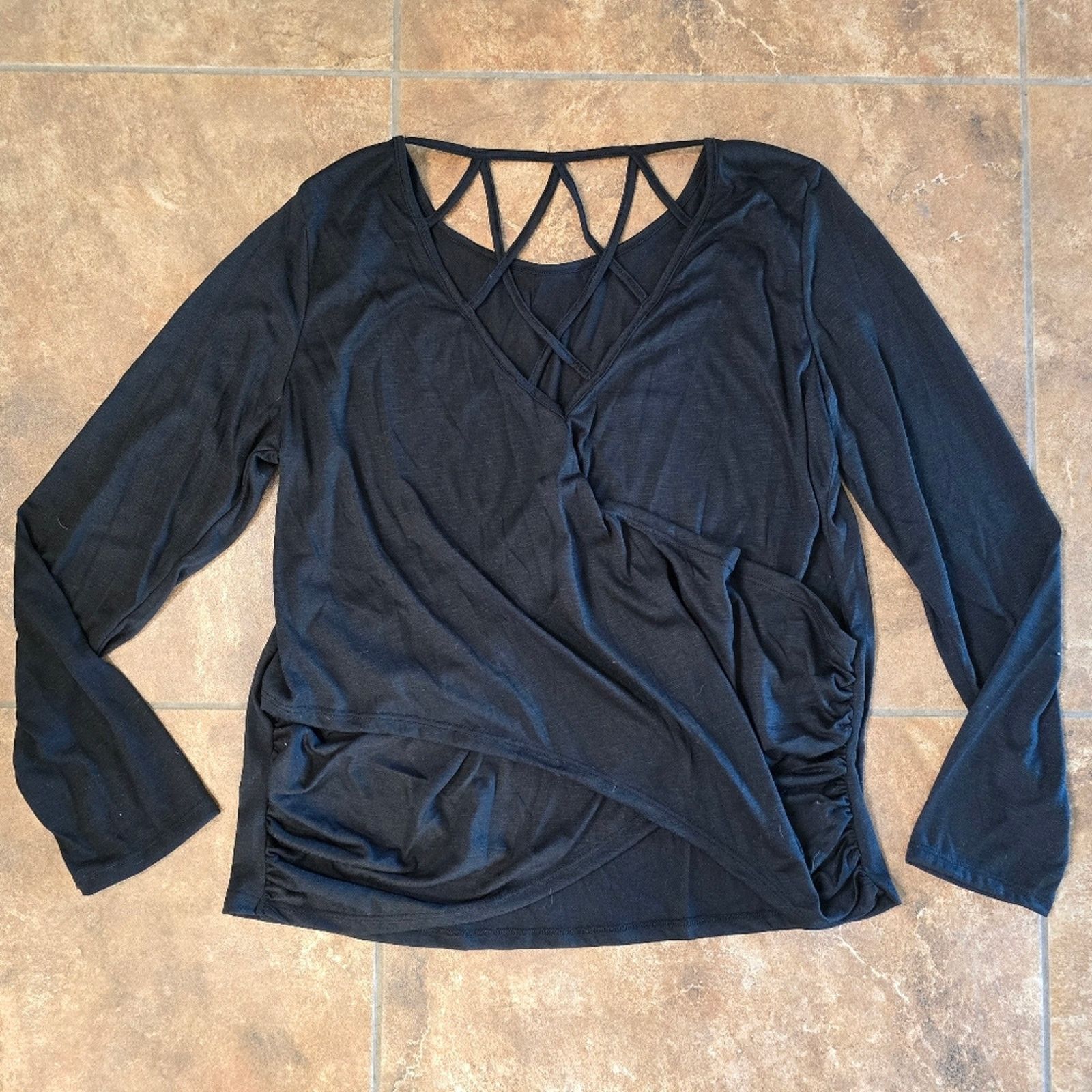 Shein Black | SHEIN | Back Detailed Long Sleeve Size XL / US 12-14 / IT 48-50 - 2 Thumbnail