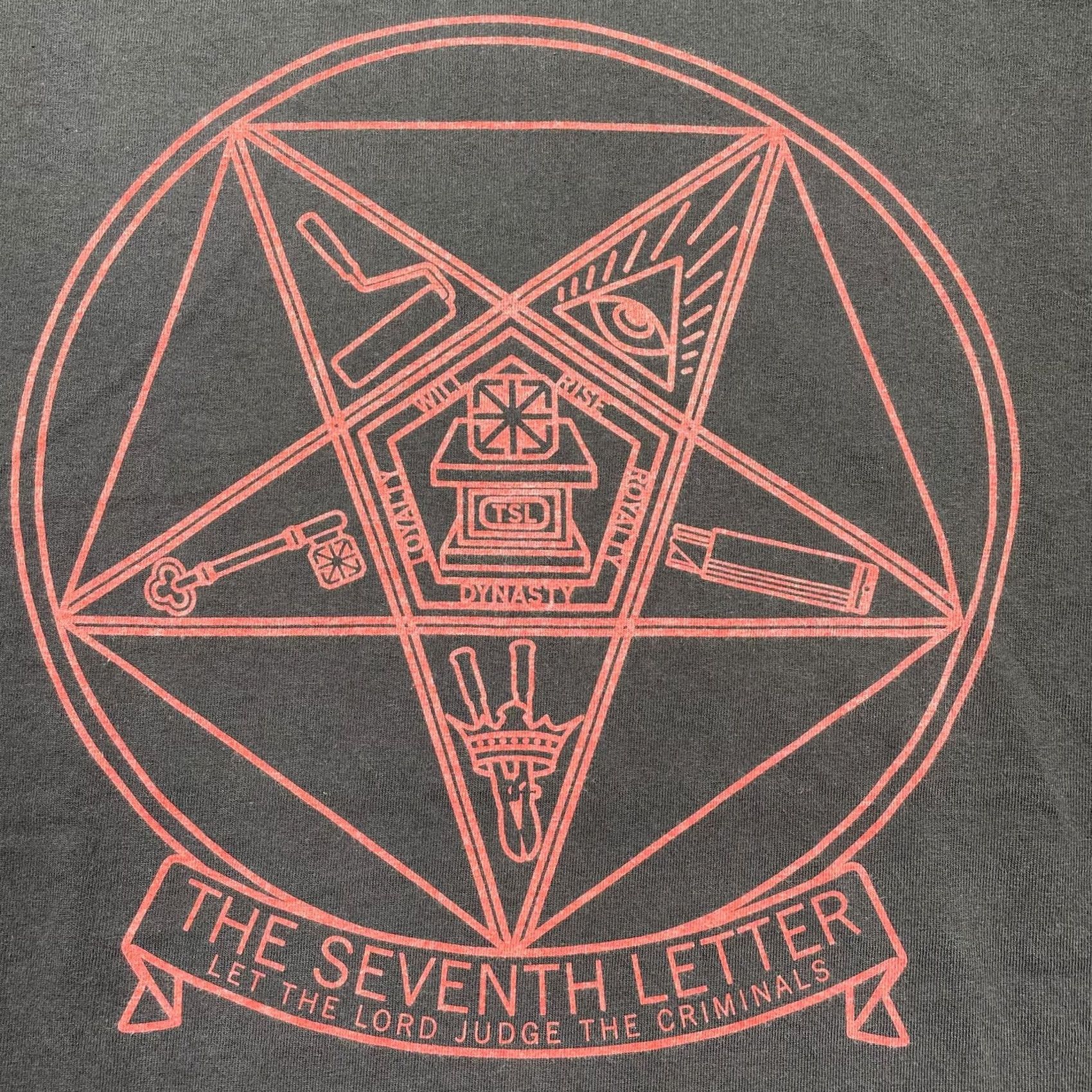 Vintage VINTAGE The Seventh Letter Shirt Mens Large Black Pentagram Seal Graphic Tee Streetwear Size US L / EU 52-54 / 3 - 2 Thumbnail