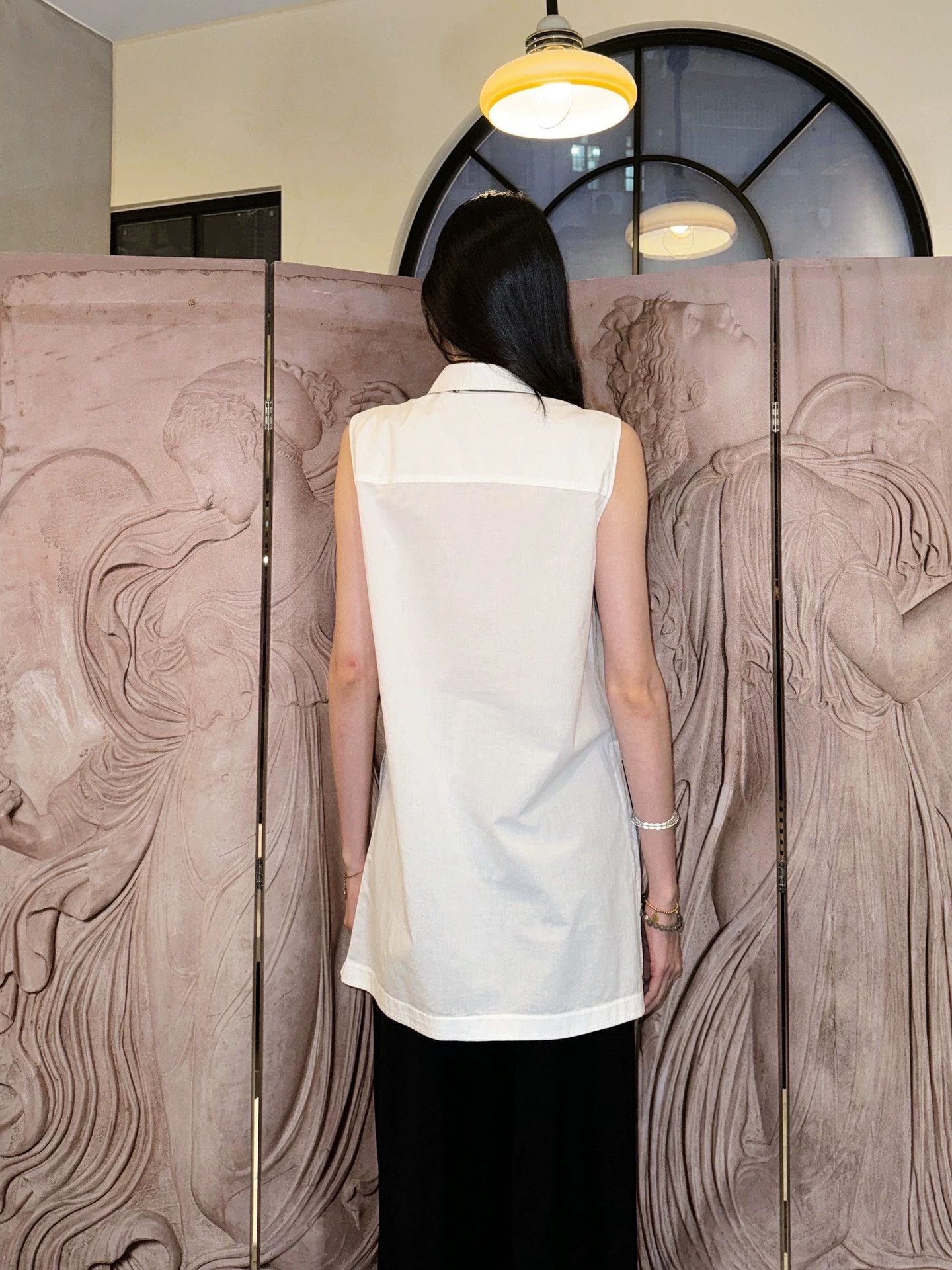 Helmut Lang Helmut Lang Minimal Sleeveless White Shirt S Vintage Size S / US 4 / IT 40 - 6 Thumbnail