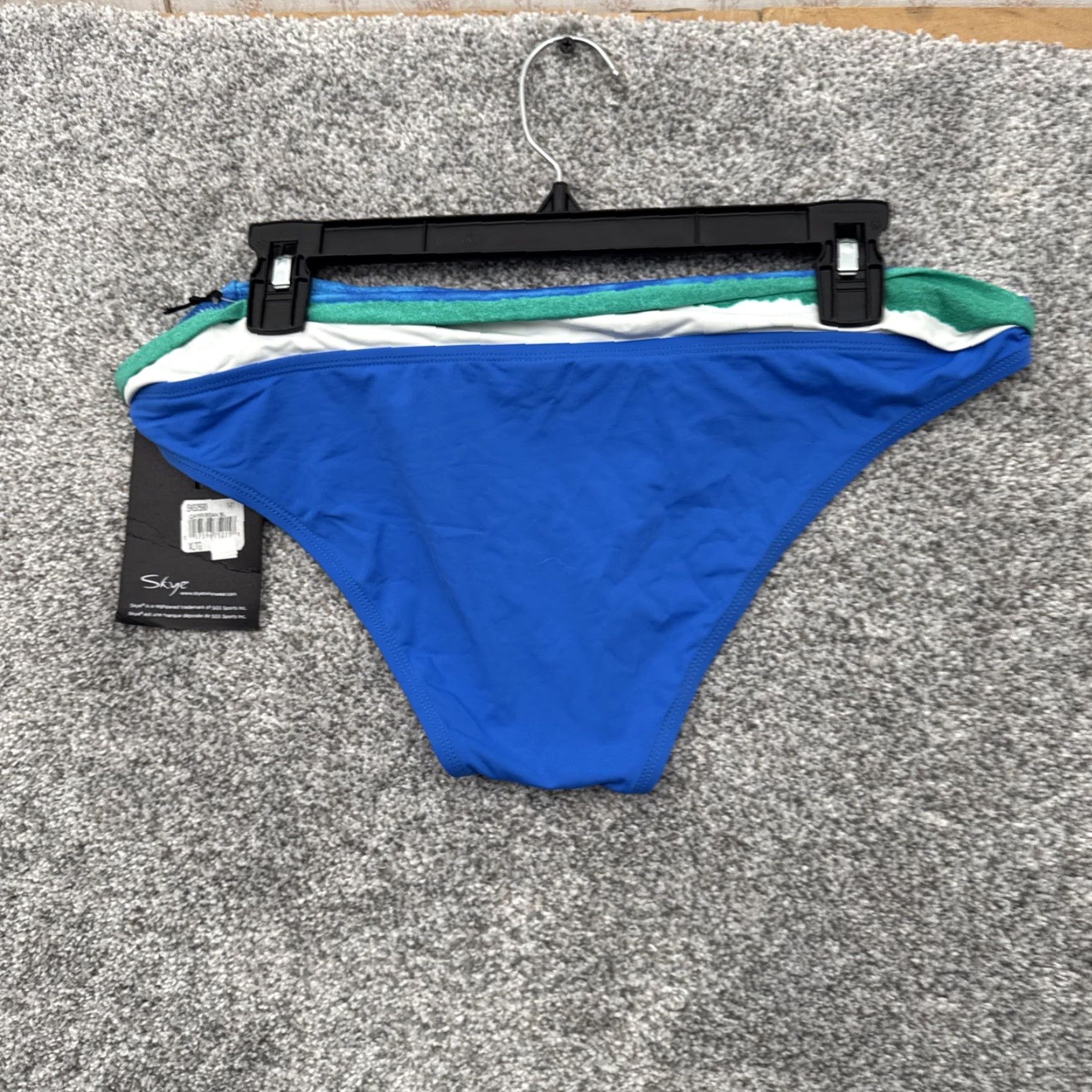 Swims Skye Swim Bottom Womens Size XL Striped Retro Y2K Resort Beach Swimwear Summer Blue Nylon Spandex Bikini Bottom for Women Size 40" / US 18 - 5 Thumbnail