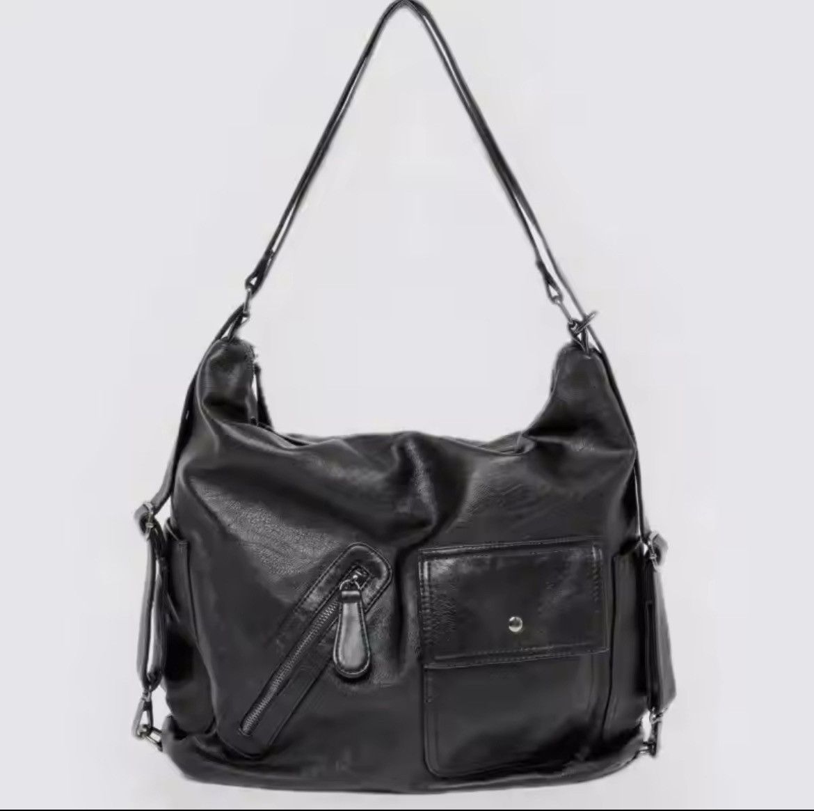 Japanese Brand PU Leather Plain Shoulder Bag Size ONE SIZE - 2 Thumbnail