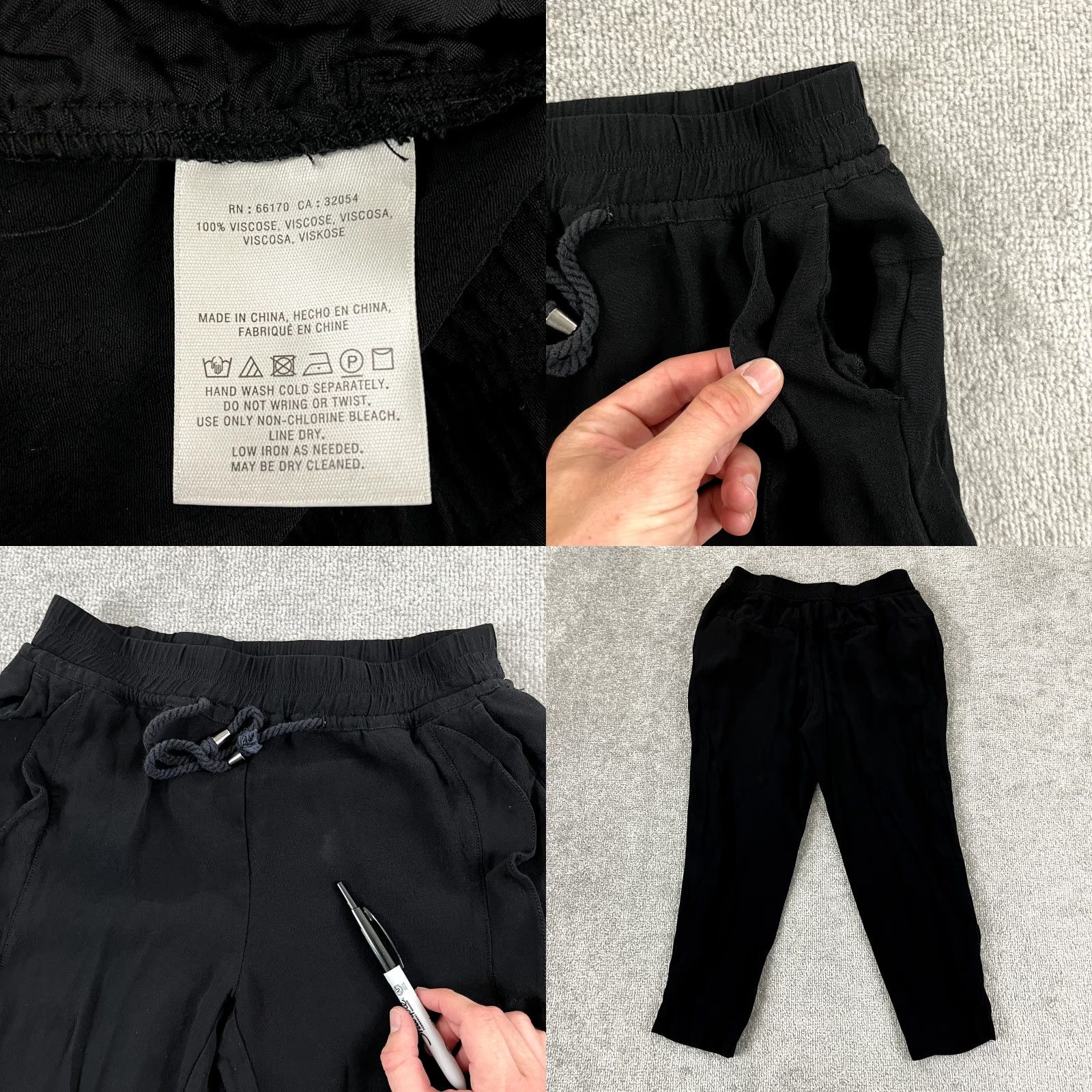 Anthropologie ANTHROPOLOGIE Pants Womens XS Black Crop Tapered Joggers Hippie Ruffled Size 26" / US 2 / IT 38 - 8 Thumbnail