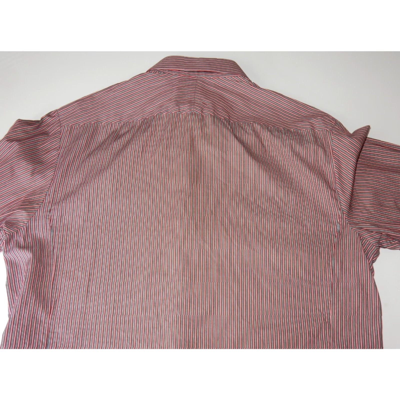 Pinko Thomas Pink Men's Button-Up Shirt Size 16/41 Slim Fit Stripe Gray-Pink-White Long Sleeve Size US M / EU 48-50 / 2 - 4 Thumbnail