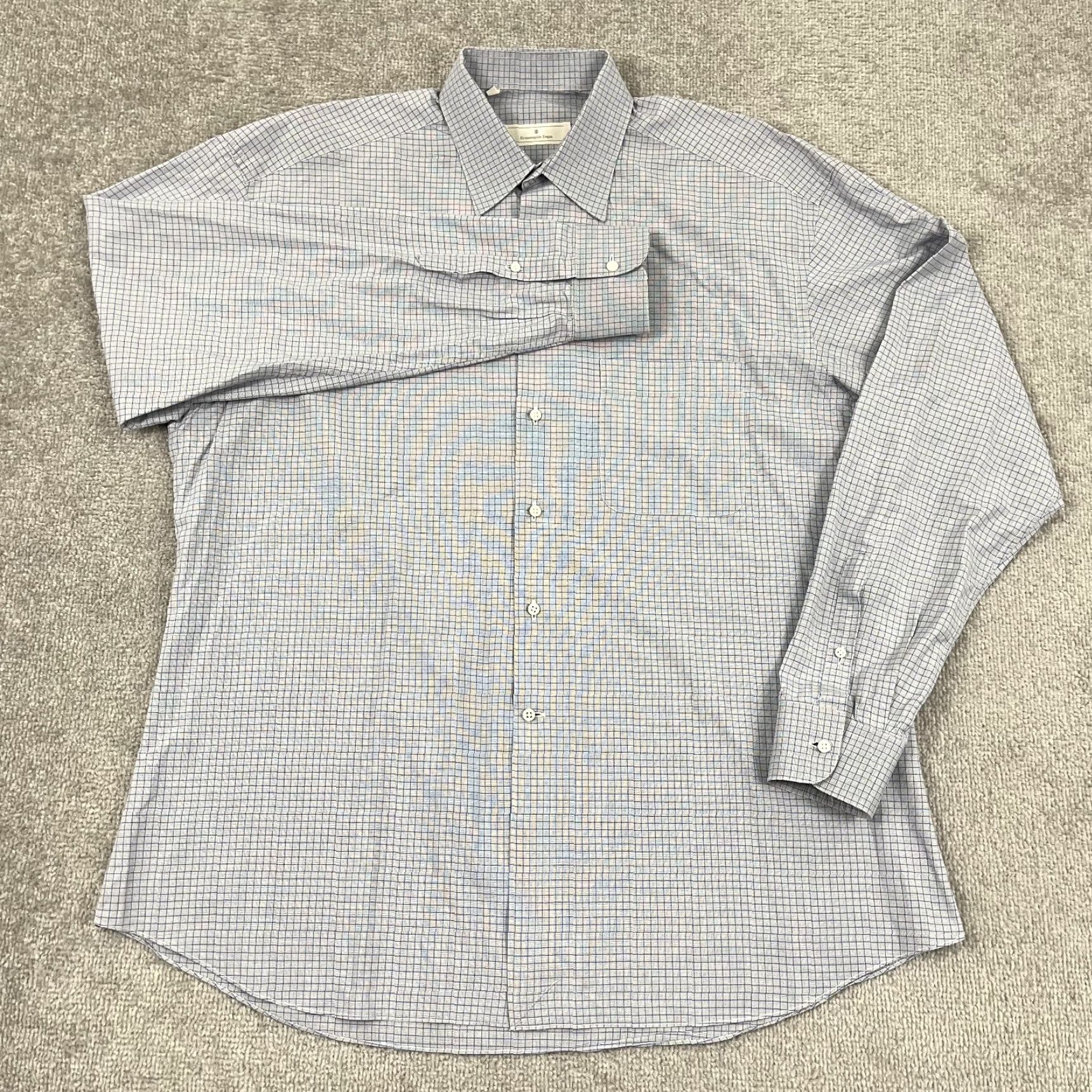Ermenegildo Zegna Ermenegildo Zegna Shirt Mens Sz 42 - 16.5 Gray Blue Office Work Size 42R - 2 Thumbnail