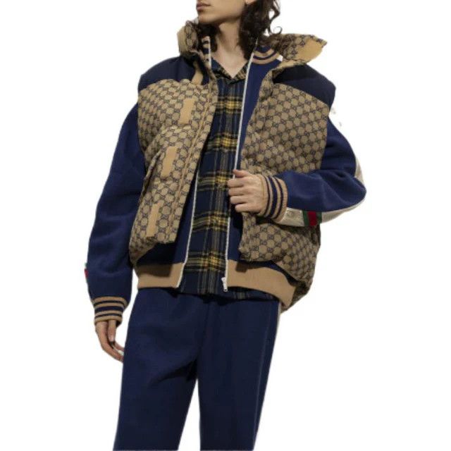 Gucci o1loc1c0226 710586 GG Canvas Down Vest With Detachable Hood Size US XL / EU 56 / 4 - 3 Thumbnail