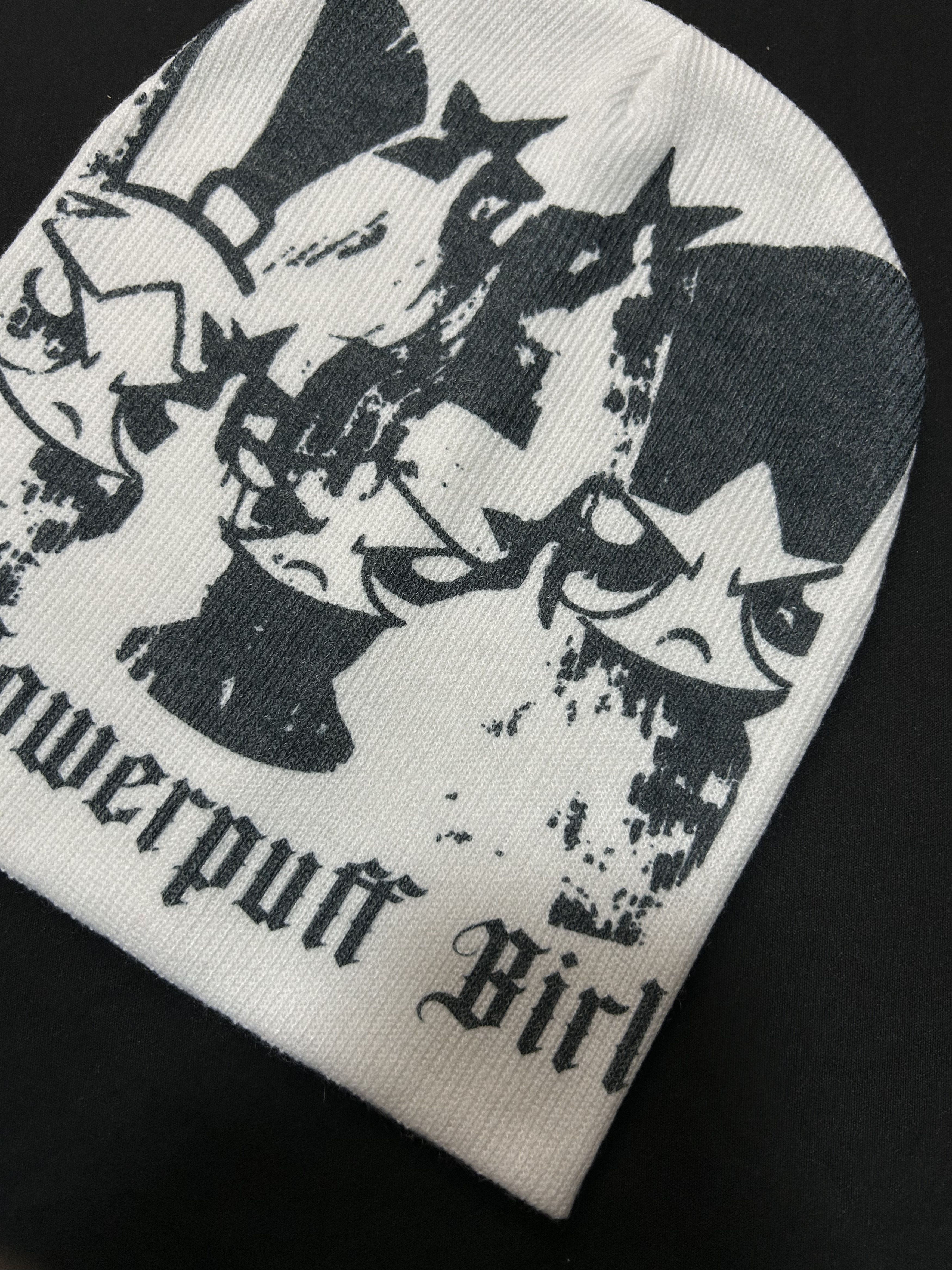 Japanese Brand The Powerpuff Girls Graphic No Cuff Knit White Beanie OS Size ONE SIZE - 2 Thumbnail