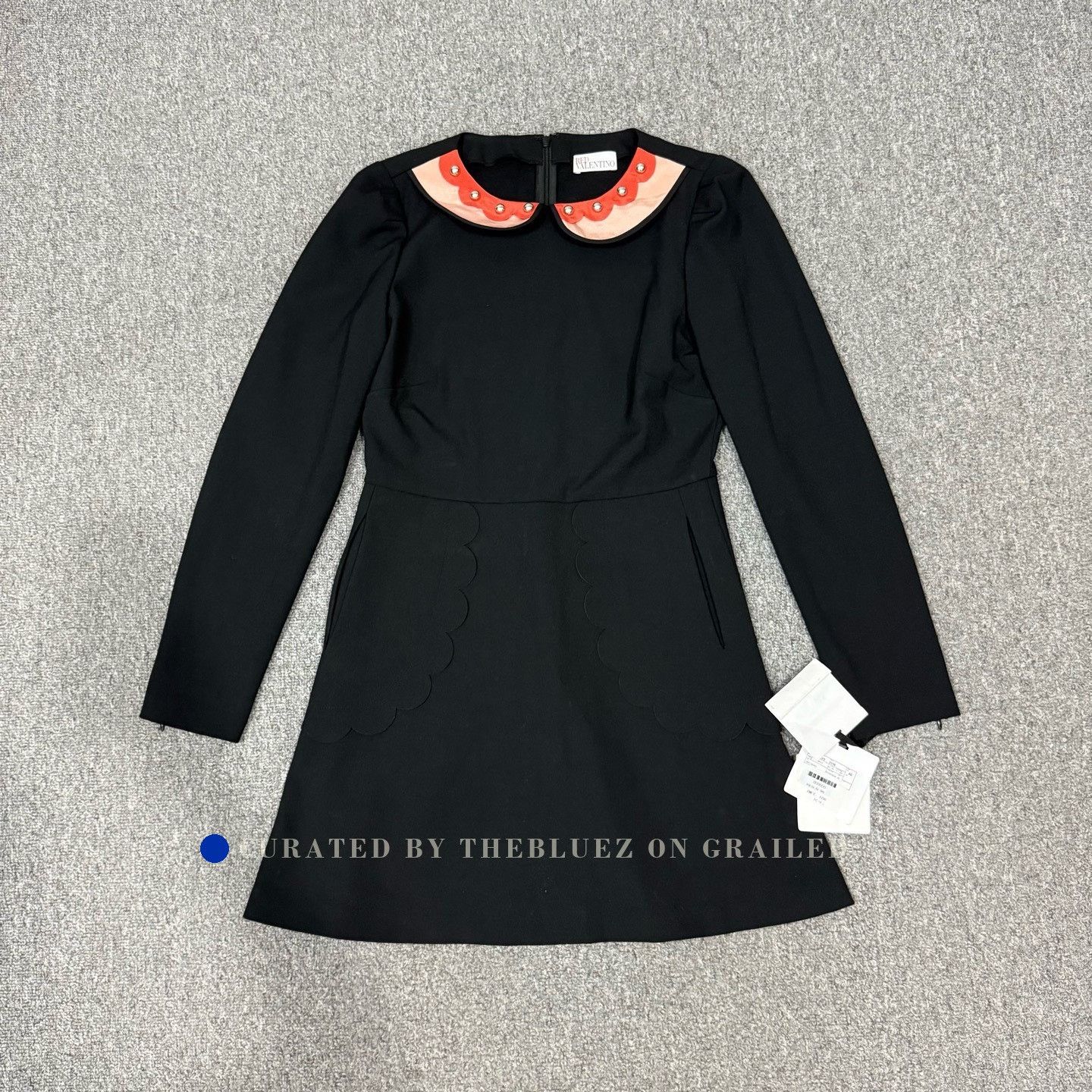 Valentino Valentino Black Color-Block Collar Dress Size S / US 4 / IT 40 - 1 Thumbnail