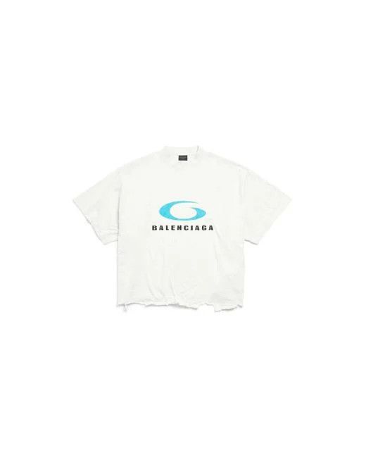 Balenciaga o1tr1nto0825 Loop Sports Icon Cropped T-Shirt in White Size L / US 10 / IT 46 - 1 Thumbnail