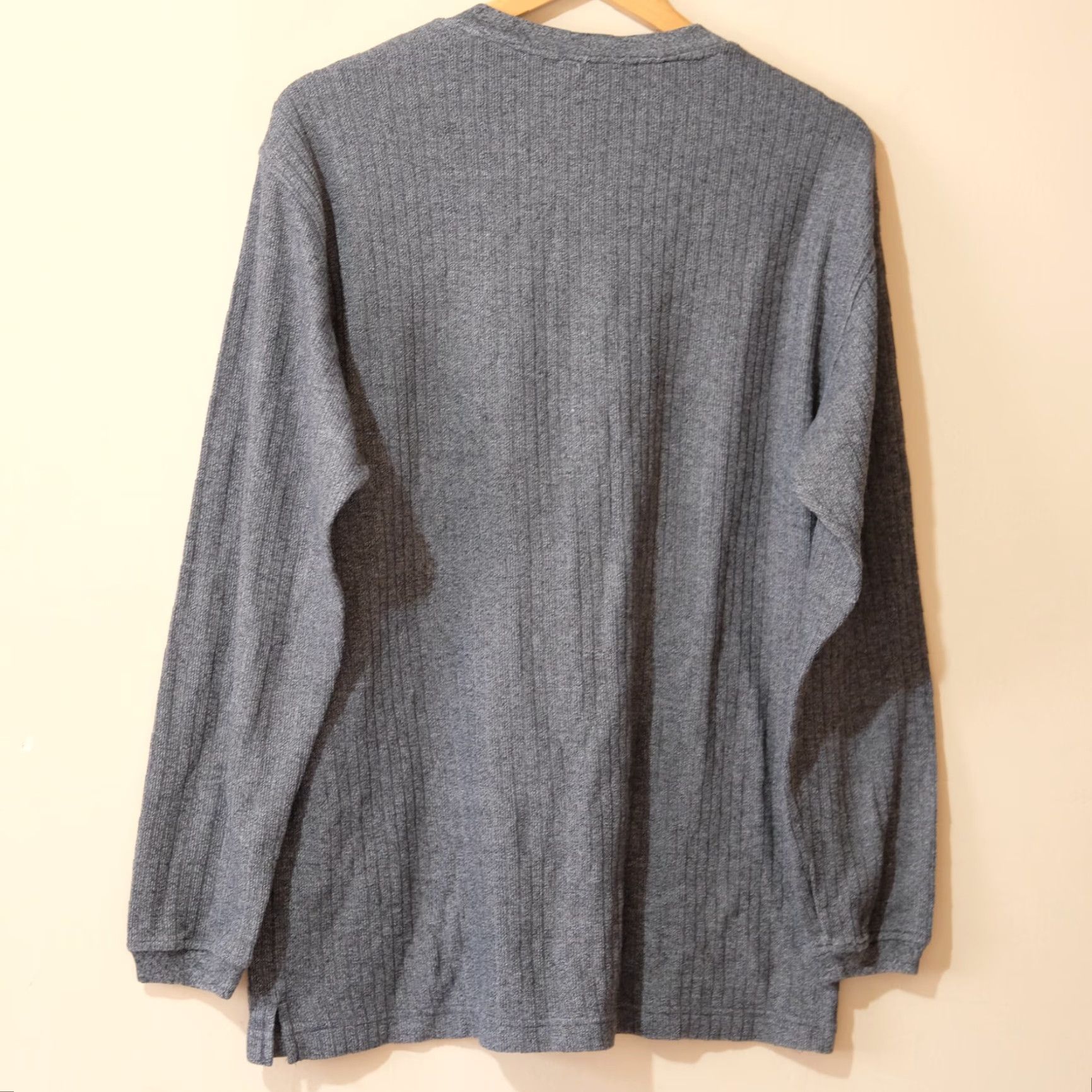 Farah Farah Henley Shirt Gray Long Sleeve Ribbed Knit Casual Mens M Size US M / EU 48-50 / 2 - 4 Thumbnail