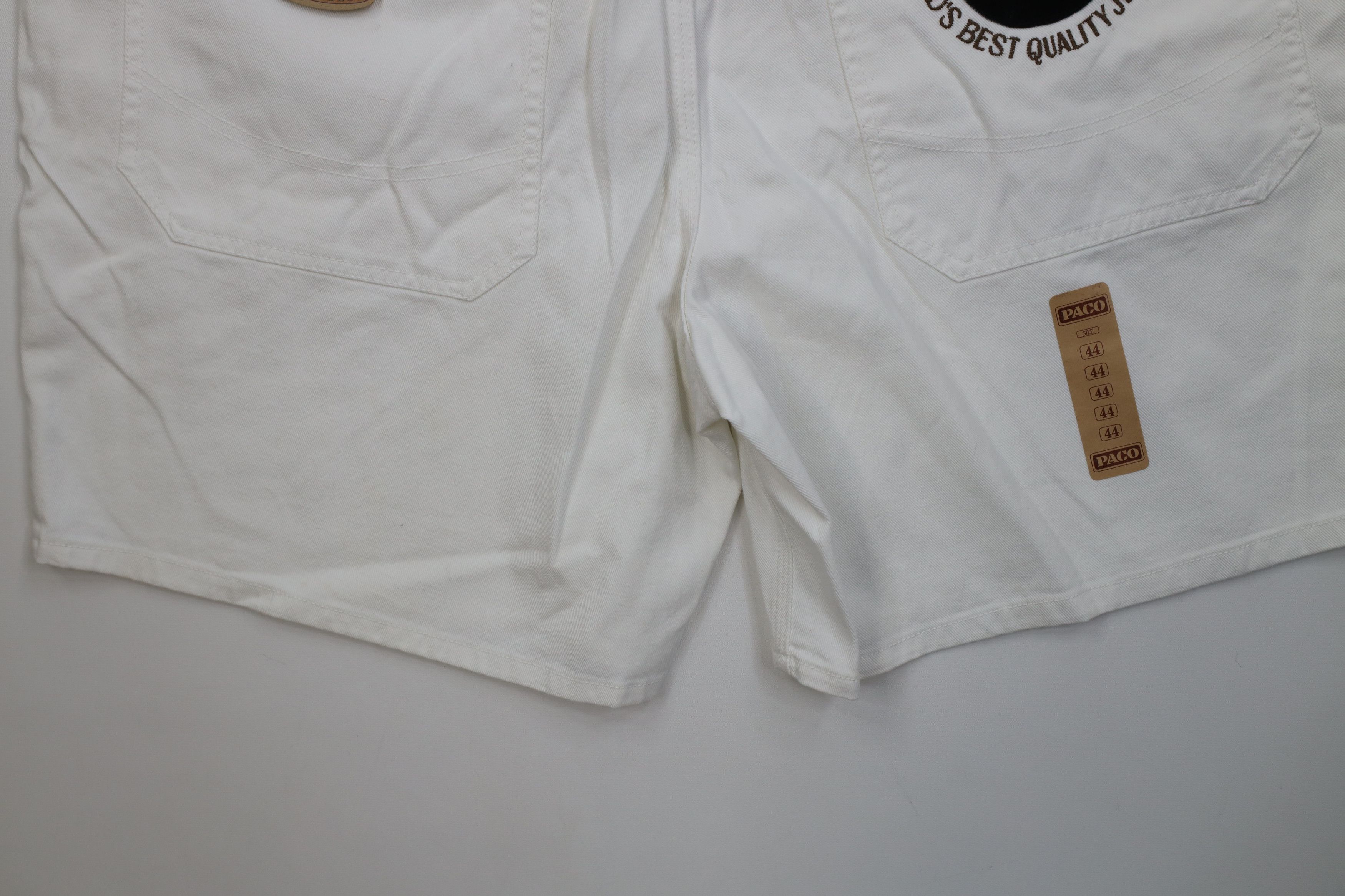 Vintage Deadstock Vintage 90s Paco Denim Jean Shorts White Cotton Size US 44 / EU 60 - 12 Thumbnail