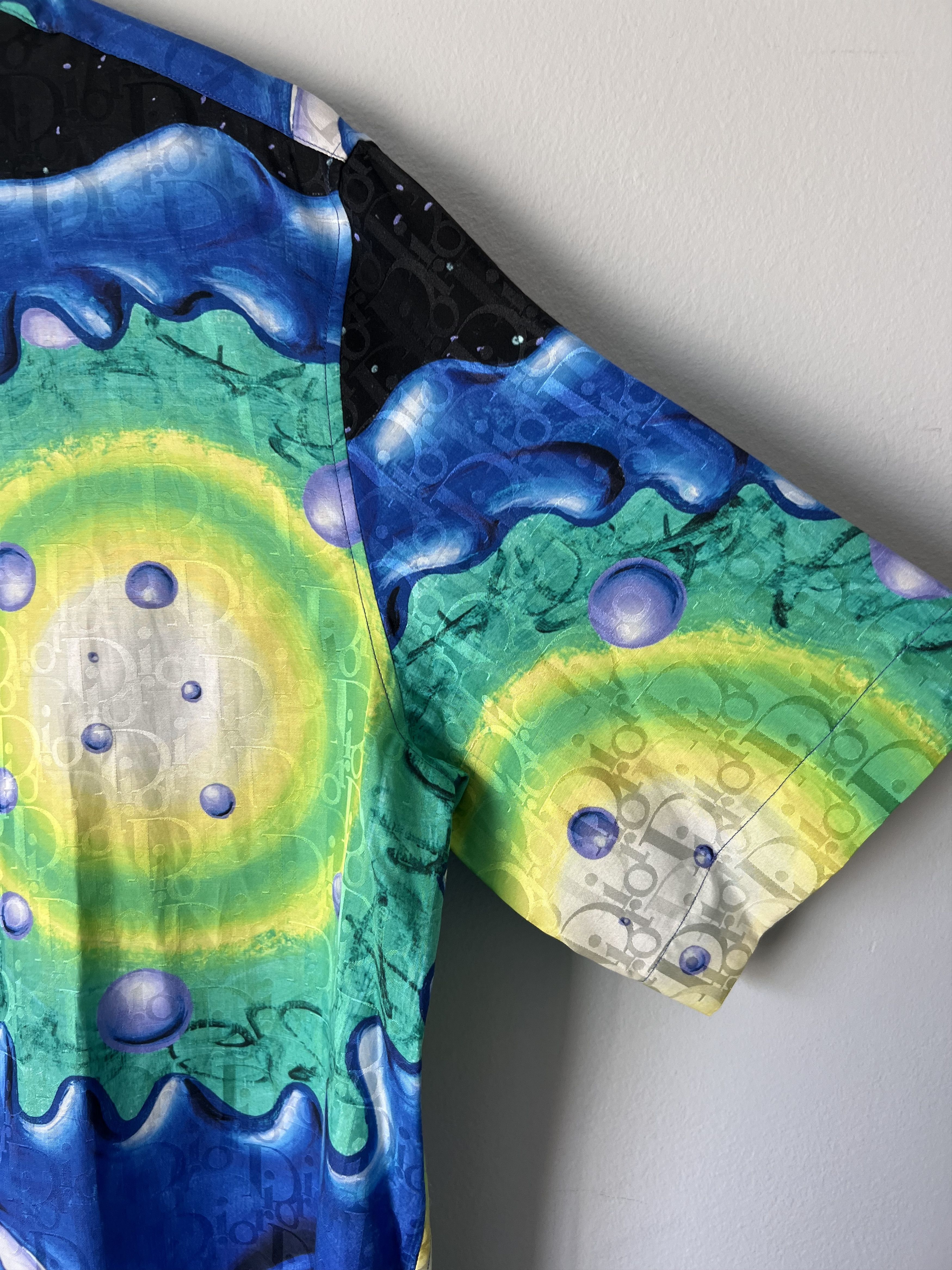 Dior Dior Kenny Scharf Oblique Logo Silk Shirt Size US M / EU 48-50 / 2 - 5 Thumbnail
