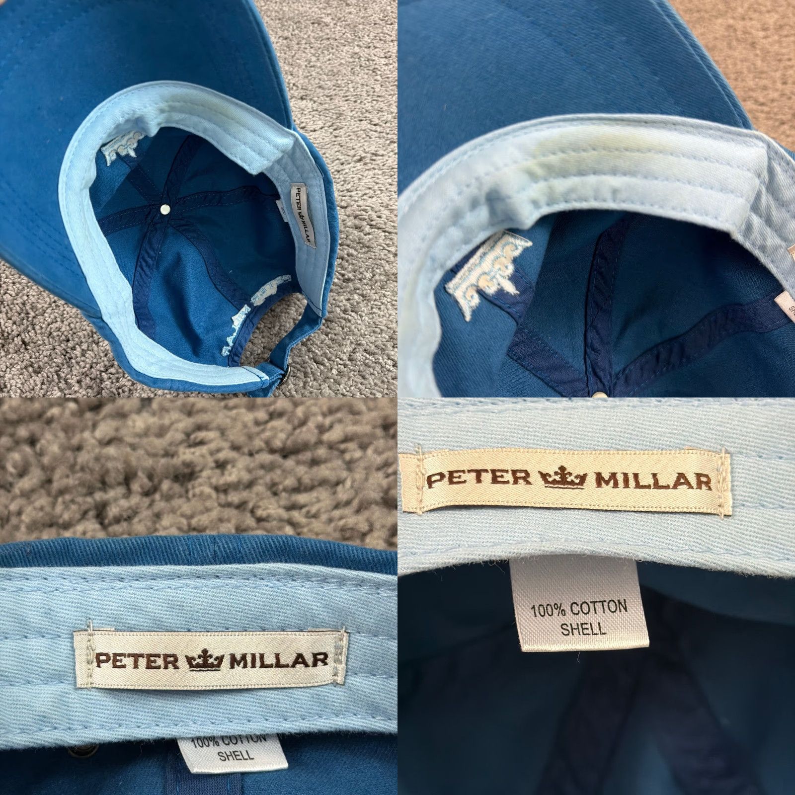 Peter Millar Peter Millar Cap Hat Mens One Size Blue Adjustable 100% Cotton Baseball Style Casual Hat Size ONE SIZE - 9 Thumbnail
