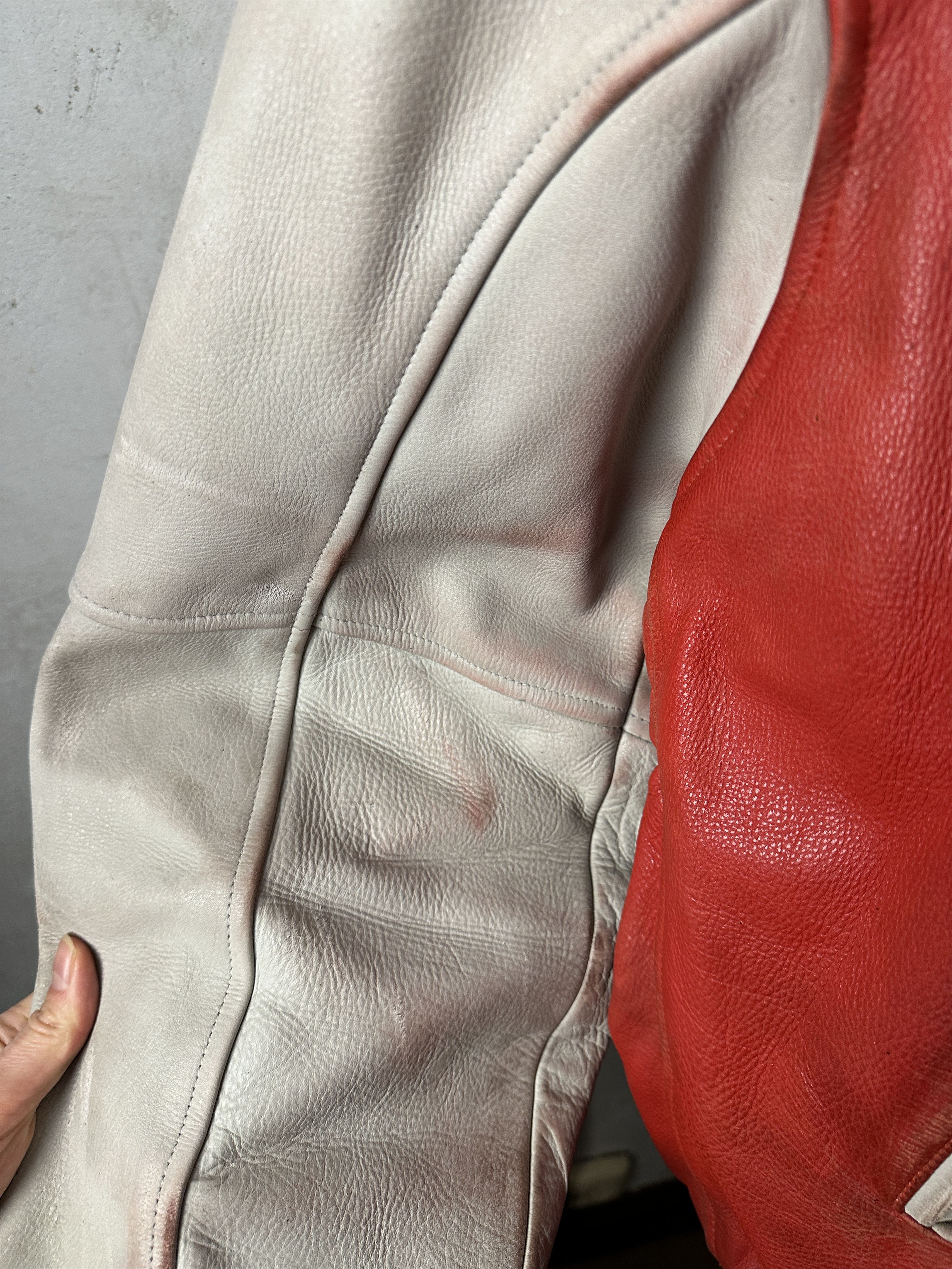 Genuine Leather Genuine Leather Red Bomber Jacket Size US XL / EU 56 / 4 - 4 Thumbnail