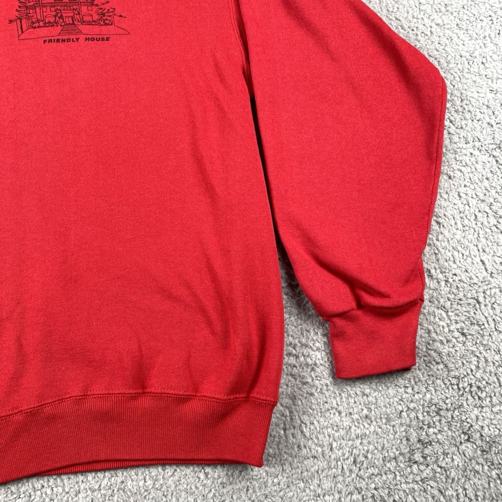 Tultex VINTAGE Tultex Sweatshirt Mens Large Red Crew Neck Pullover 90s Knit Cotton Pull Over Casual Shirt Mens Size US L / EU 52-54 / 3 - 7 Thumbnail