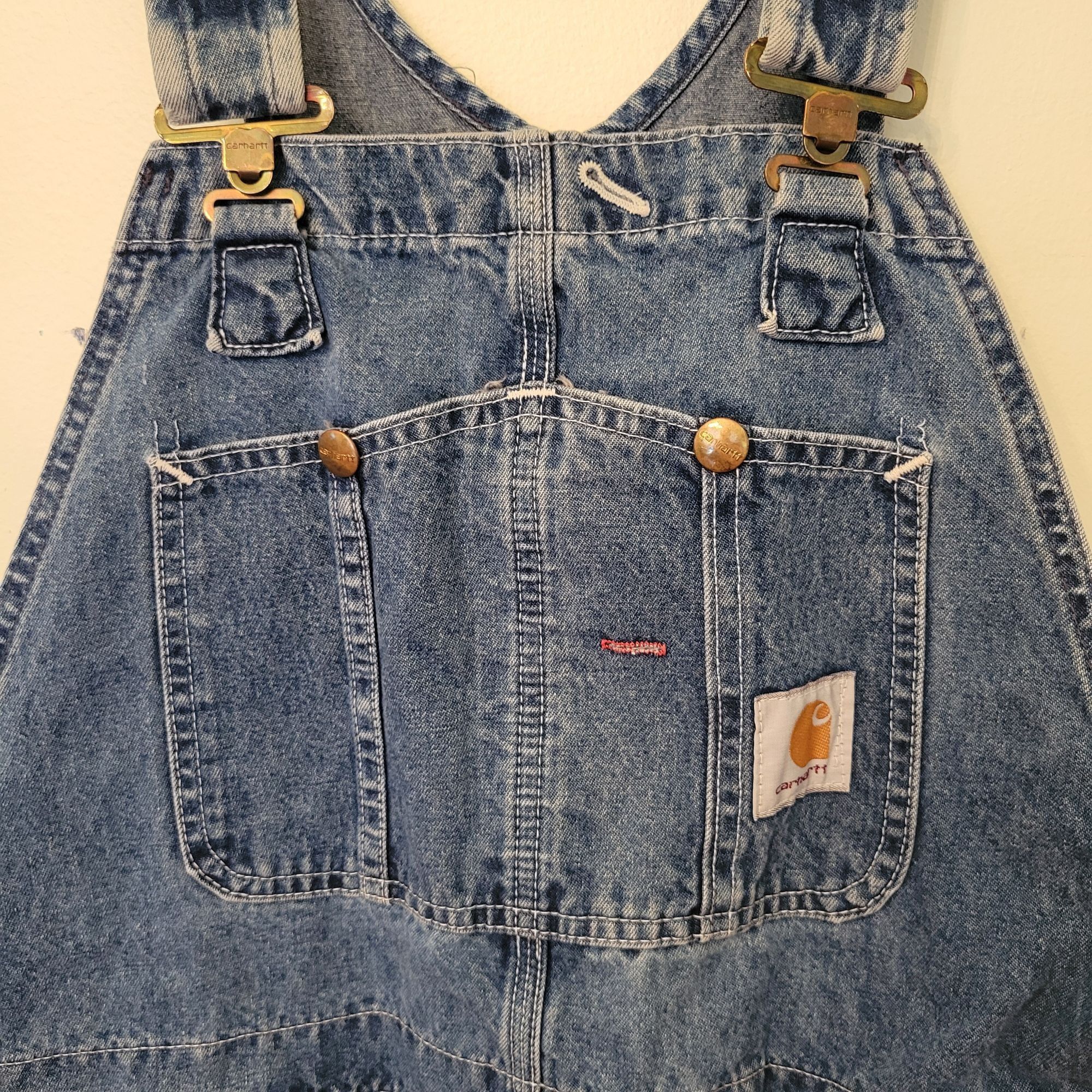 Carhartt Carhartt Blue Jean Denim Overalls Barn Farmer Costume Chores Size US 39 - 2 Thumbnail