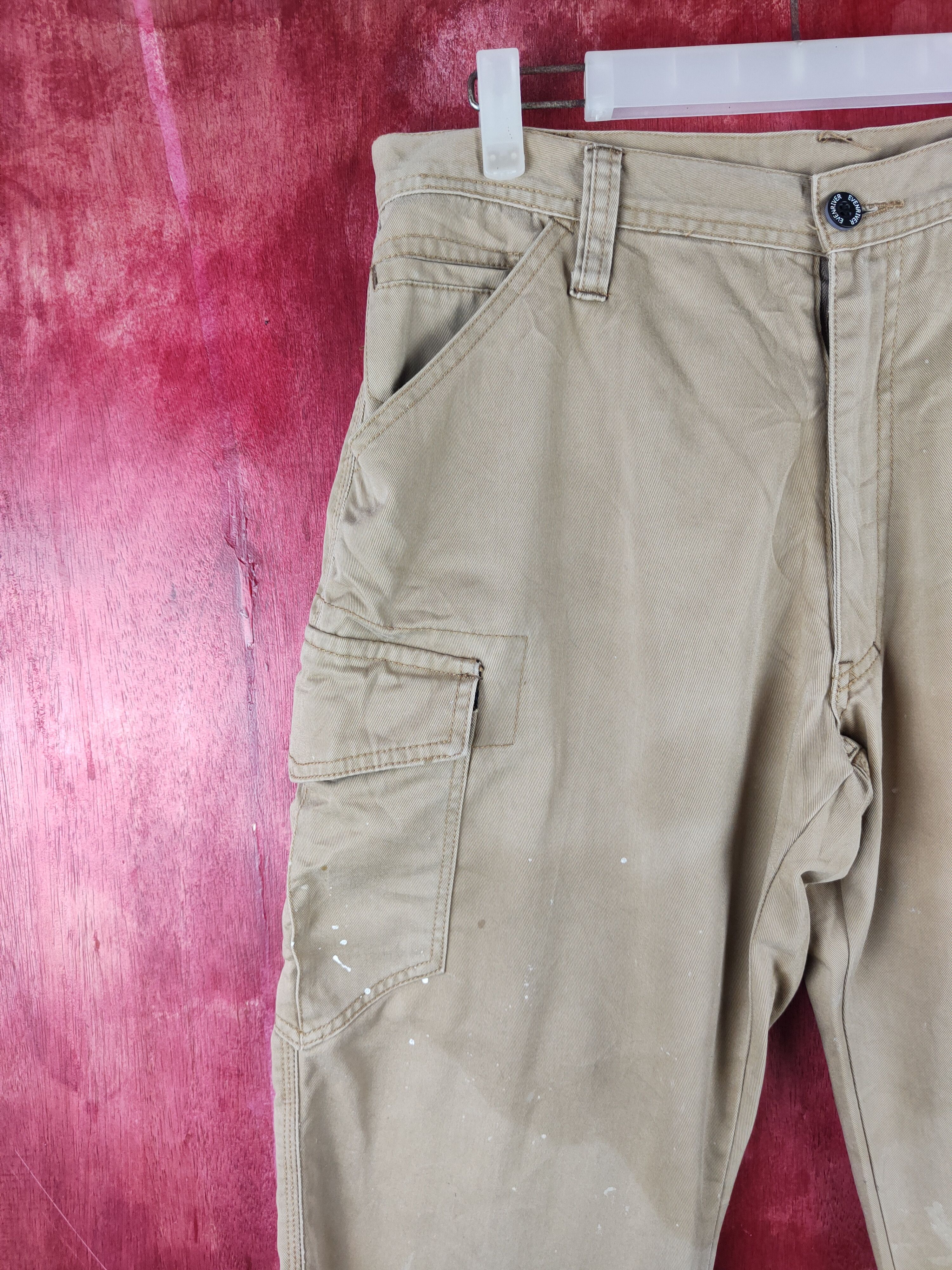 Japanese Brand Evenriver Brown Multipocket Baggy Cargo Pants N#S009 Size US 32 / EU 48 - 3 Thumbnail