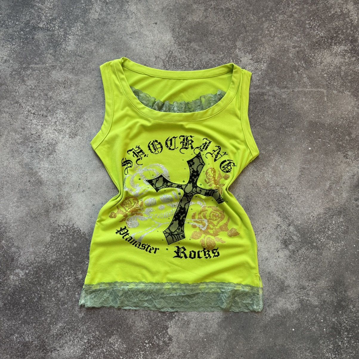 Hysteric Glamour Amazing Y2K Cross Logo Vintage Goth Lace Tank Top Size M / US 6-8 / IT 42-44 - 1 Thumbnail