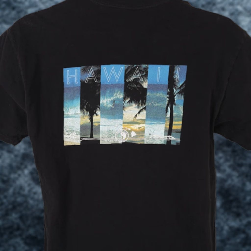 Vintage T&C Surf Designs T Shirt Mens Black Hawaii Surfing Palm Trees Short Sleeve Crew Neck M Cotton Vintage: No Size US M / EU 48-50 / 2 - 1 Thumbnail