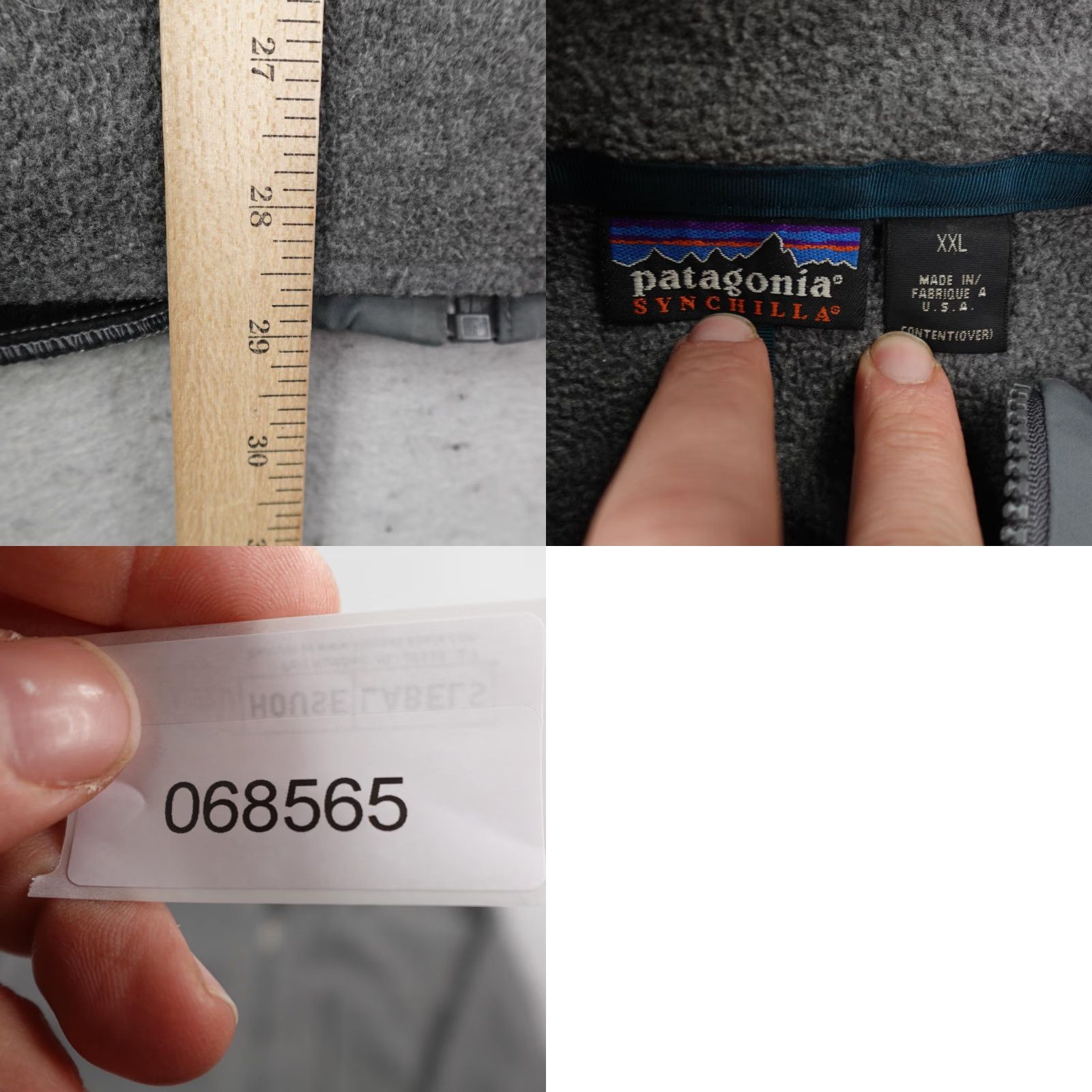 Patagonia VINTAGE Patagonia Jacket Mens 2XL Gray Synchilla Fleece Full Zip Made USA 90s Size US XXL / EU 58 / 5 - 9 Thumbnail