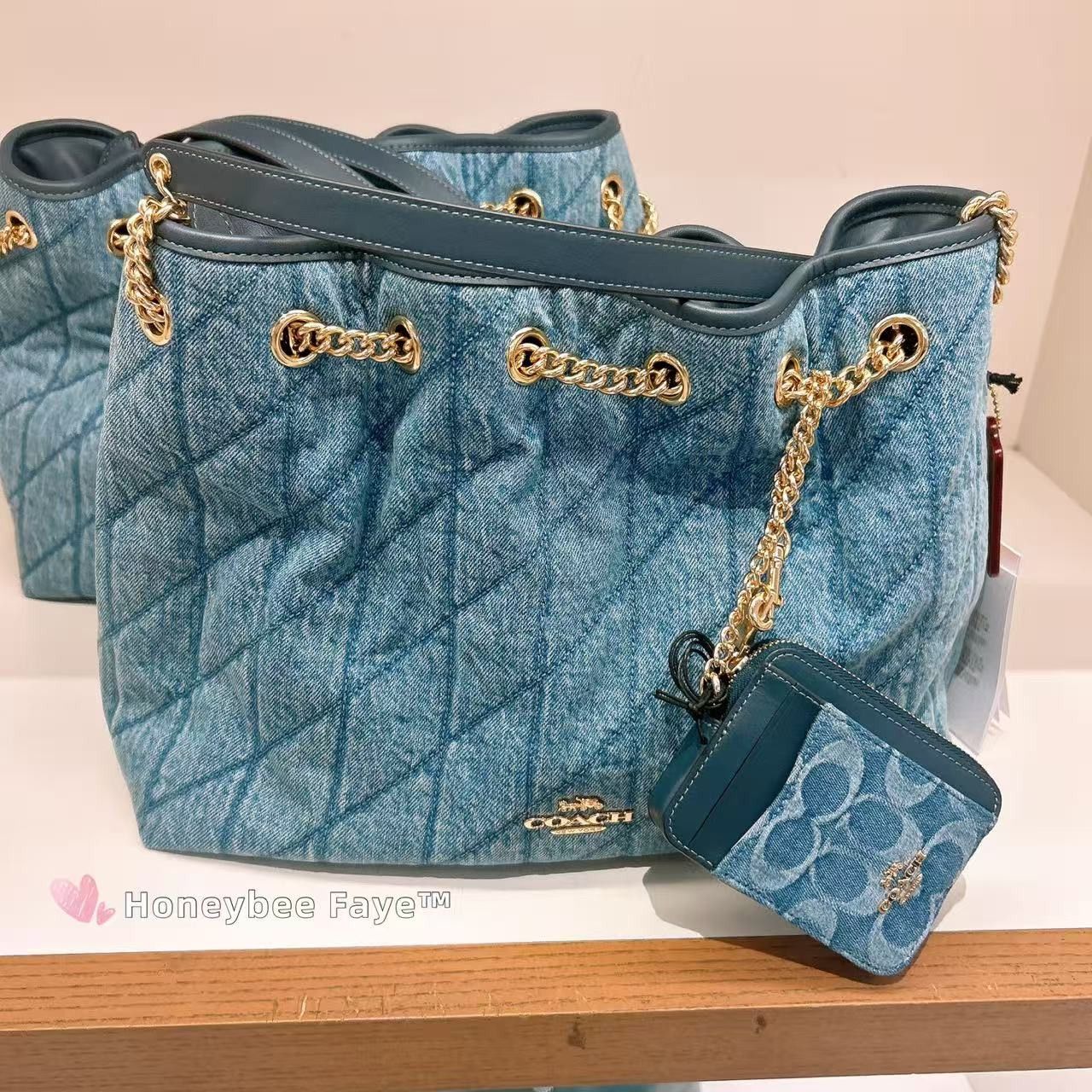 Coach Zip Card Case In Signature Denim CDM29 Size ONE SIZE - 4 Thumbnail