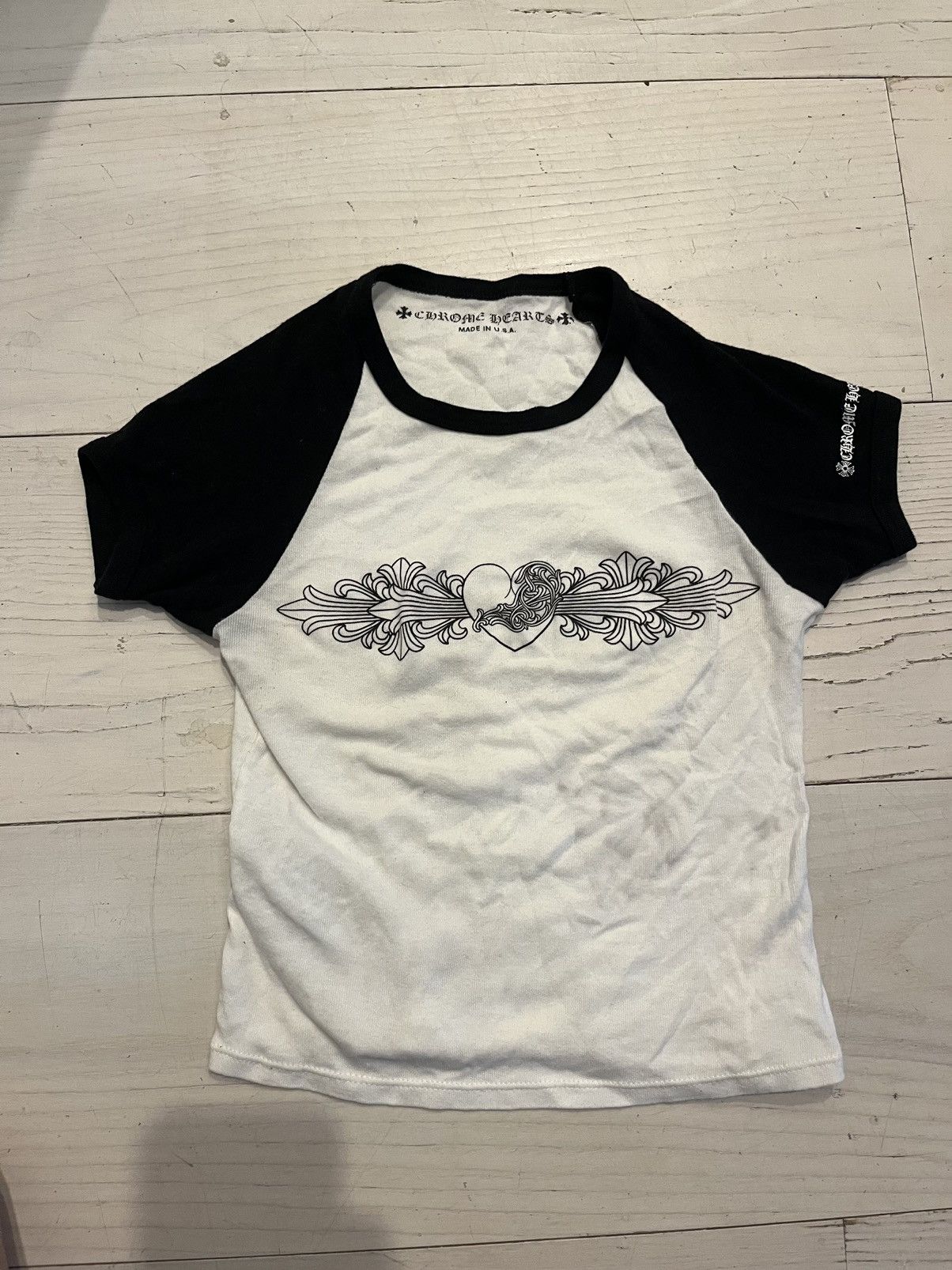 image of Chrome Hearts Baby Tee in White, Women's (Size XS)