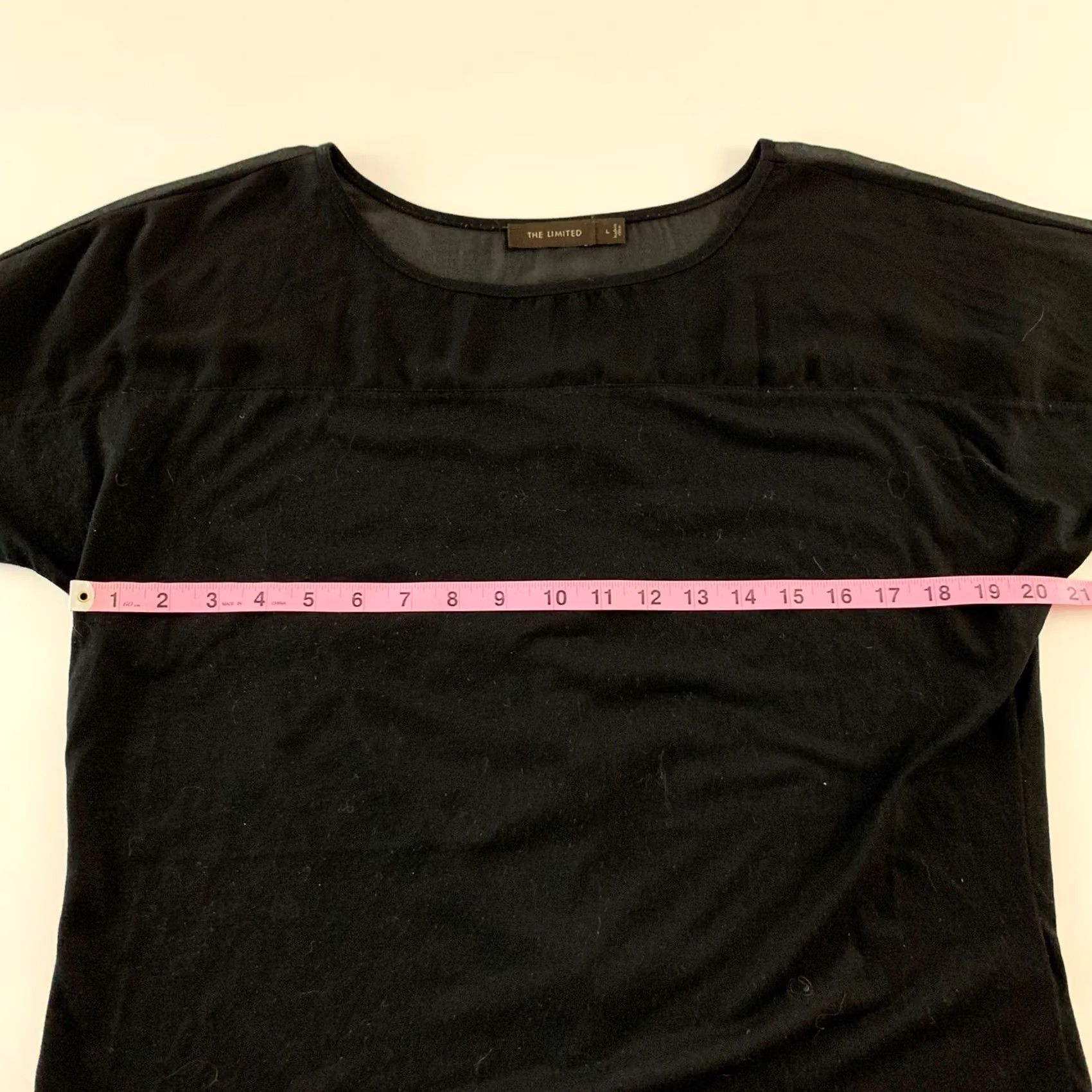 Vintage The Limited Sheer Button Back 3/4 Sleeve Top Women's Size L Black Blouse Solid Shirt Womens L Black The Limited Size L / US 10 / IT 46 - 3 Thumbnail