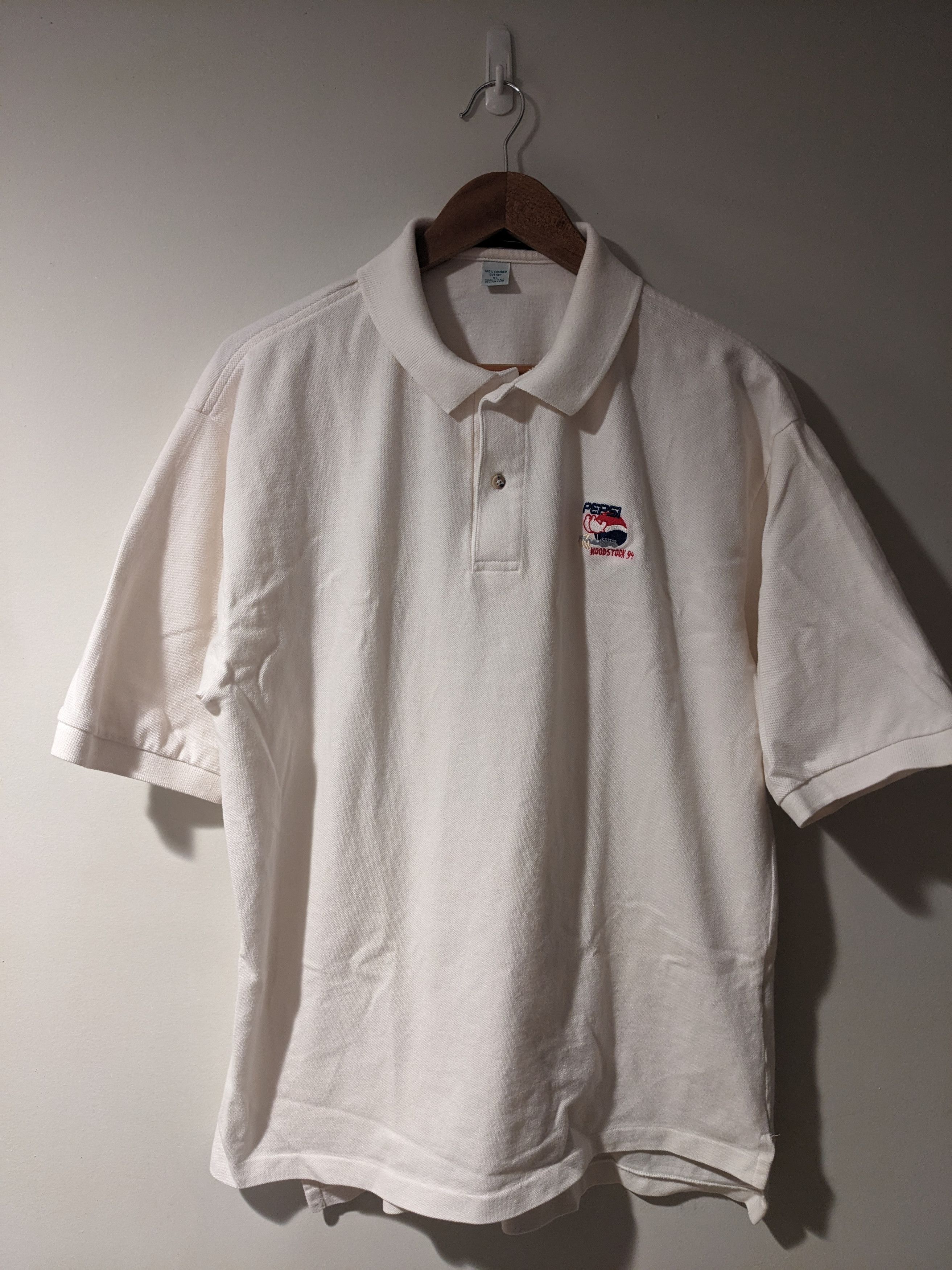 Band Tees × Pepsi × Vintage Vintage 1994 Pepsi Woodstock Employee X-Large Polo Shirt Size US XL / EU 56 / 4 - 1 Thumbnail