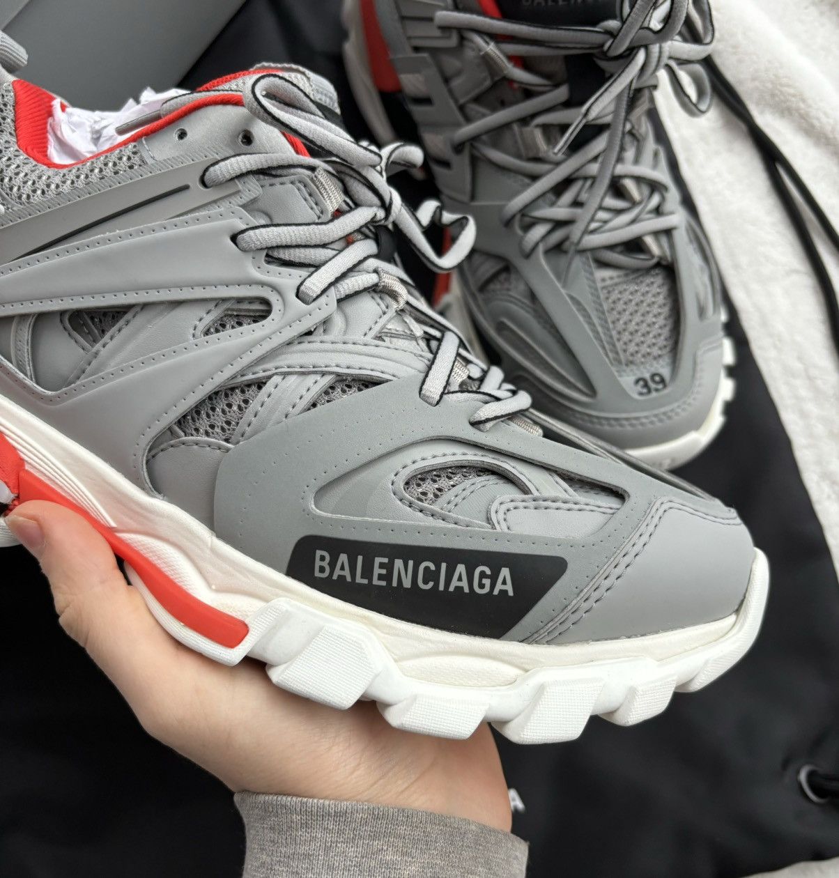 Balenciaga Balenciaga Grey/Orange/White LED Tracks Size US 9 / IT 39 - 2 Thumbnail