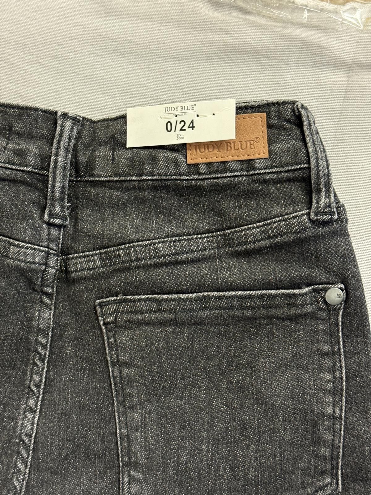 Other Judy Blue Jeans High Waist Washed Black Button Wide Leg 0/24 Size 24" / US 00 / IT 34 - 7 Thumbnail