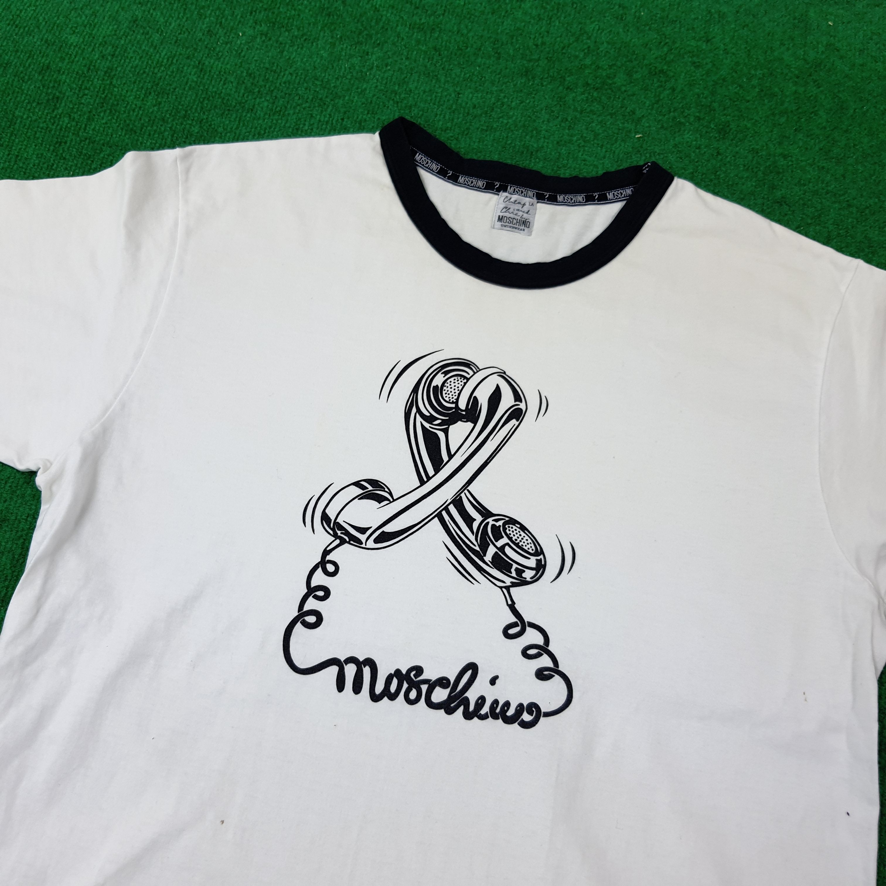 Moschino × Vintage Vintage Moschino Phone Art Design Tshirt C219N71 Size US L / EU 52-54 / 3 - 2 Thumbnail