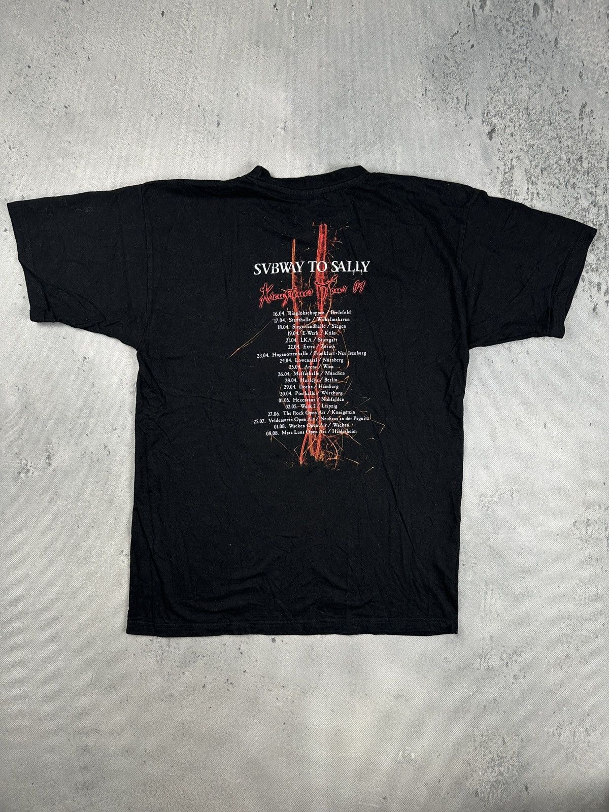 Band Tees Subway To Sally Kreuzfeuer Tour 09 Gothic Metal Band T Shirt Size US M / EU 48-50 / 2 - 2 Thumbnail