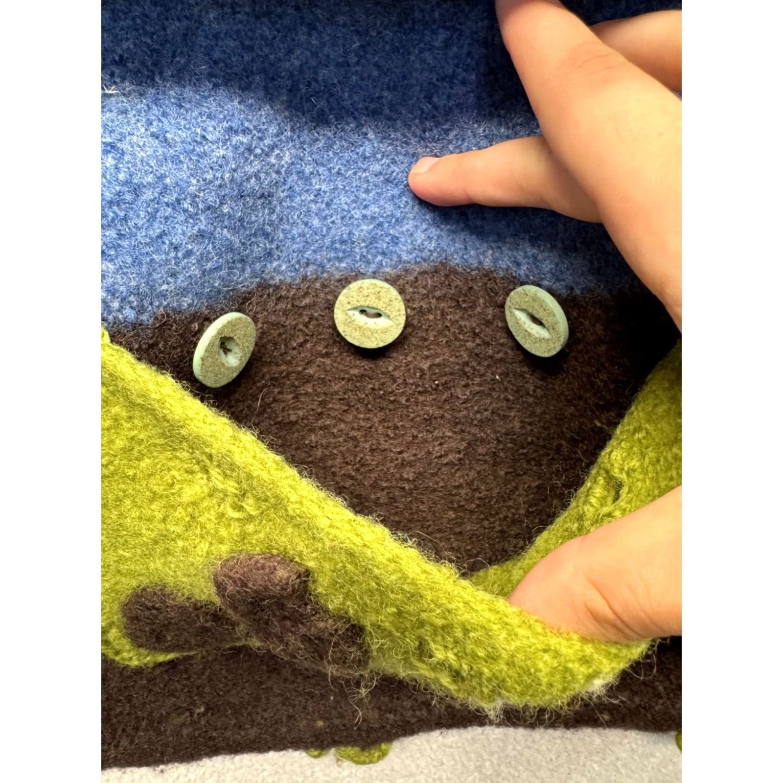Vintage Purses By Fern Handcrafted Felted Wool Backpack Women Wool Backpack Blue Bag Size ONE SIZE - 4 Thumbnail