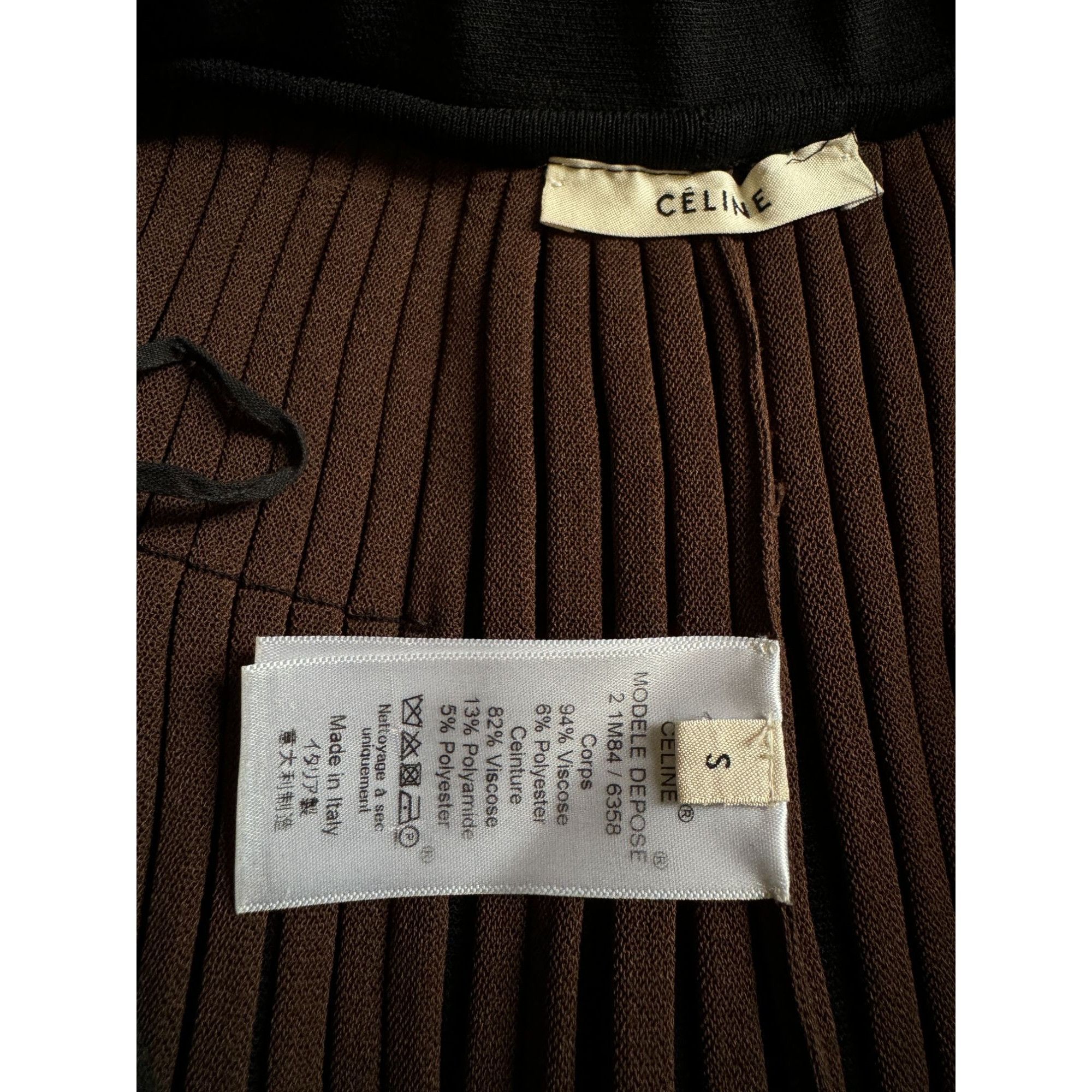 Celine Celine By Phoebe Philo Pre Fall 2015 Wide Pleated Black Bro Size 26" / US 2 / IT 38 - 8 Thumbnail