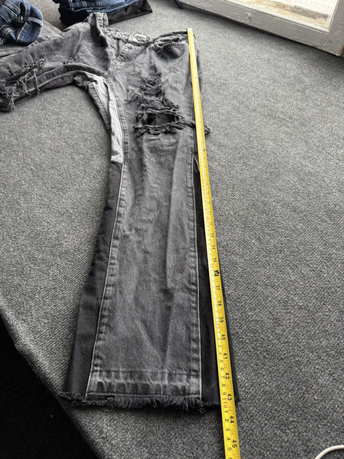 Japanese Brand Japanese Avant-Garde 00s Distressed Panel Jeans Wide Leg Y2K Size US 31 - 19 Thumbnail