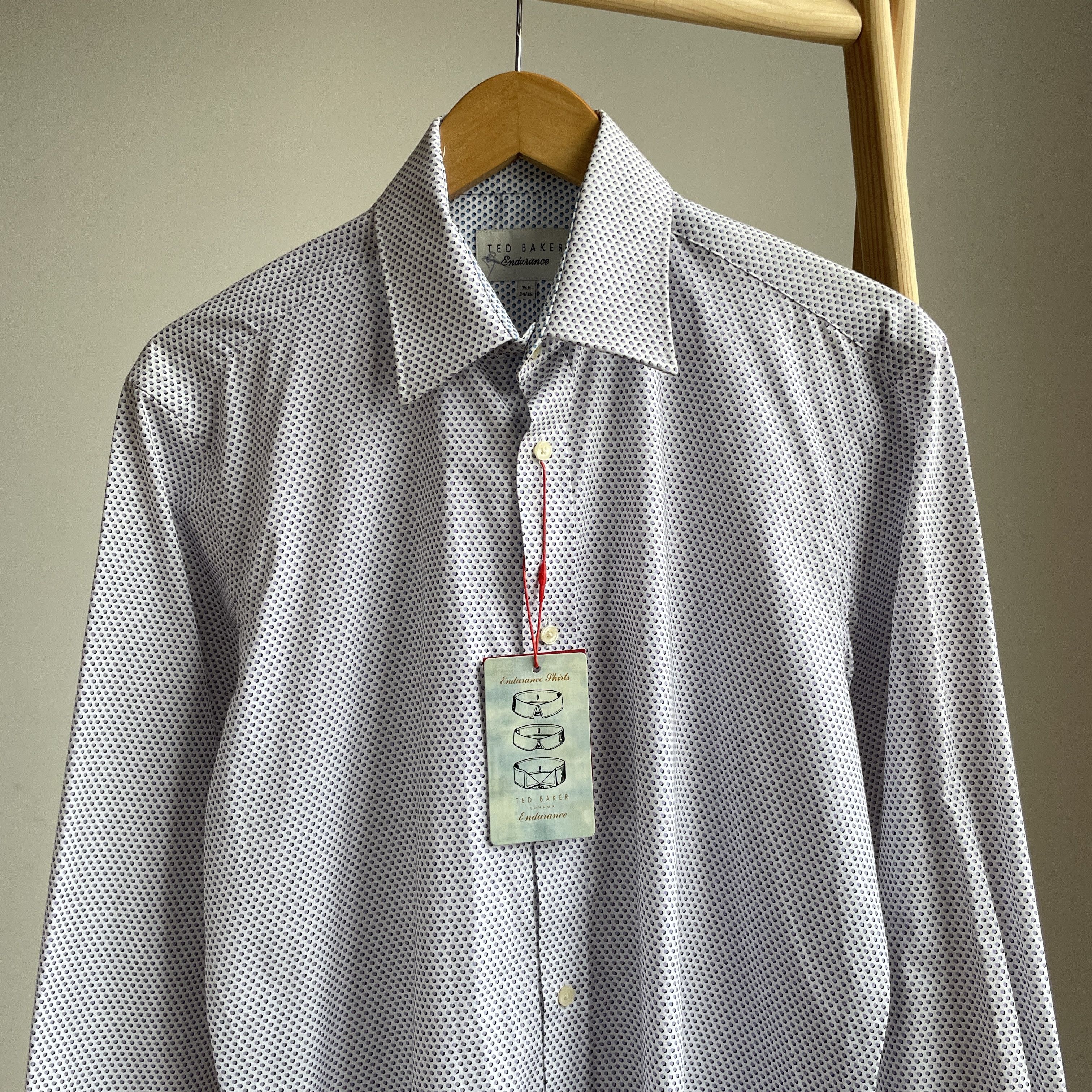 Ted Baker BNWT Ted Baker Endurance Timeless Polka Dot Dress Shirt Size 44R - 3 Thumbnail