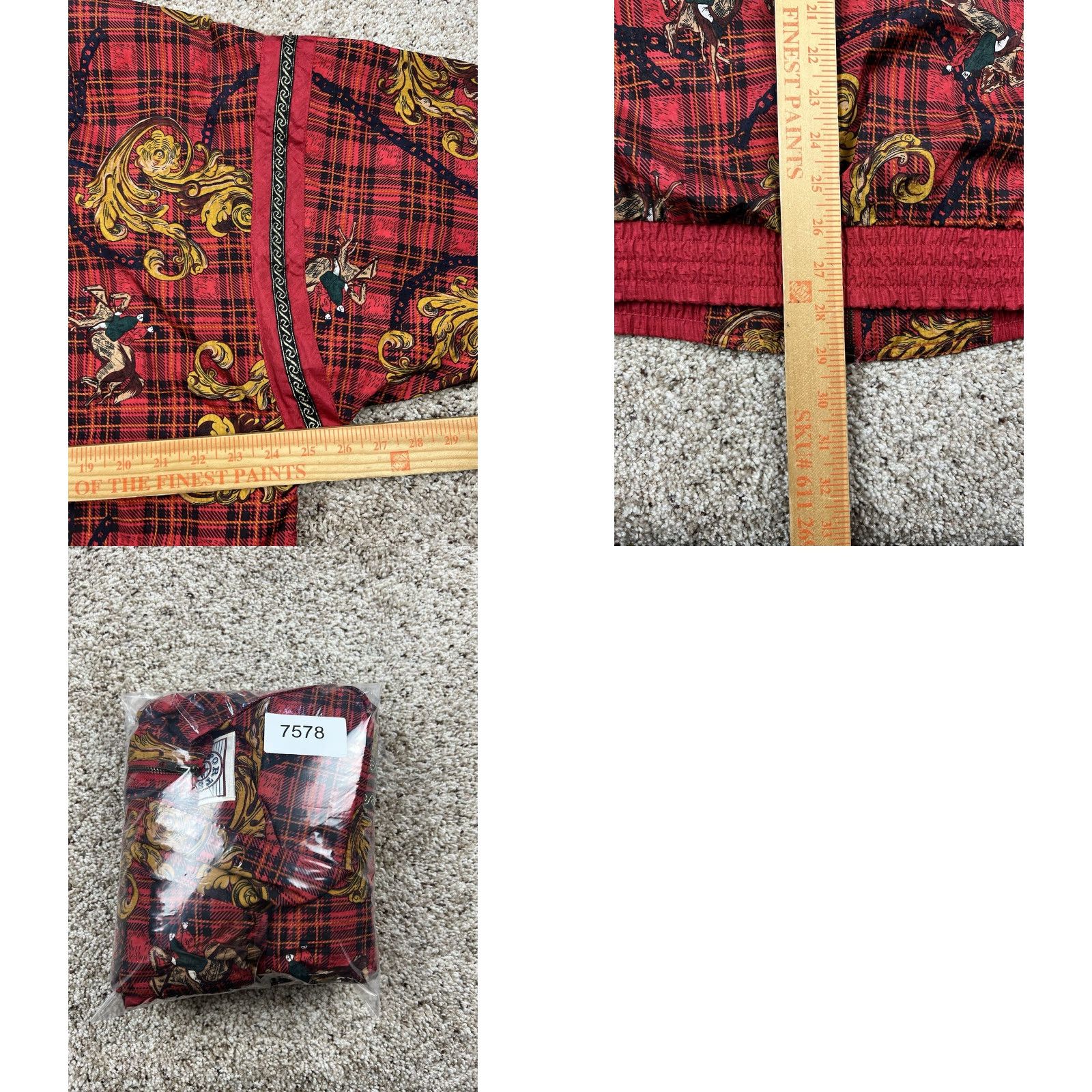 Vintage VINTAGE Equestrian Windbreaker Jacket Womens Red Plaid Full Zip L Size L / US 10 / IT 46 - 8 Thumbnail